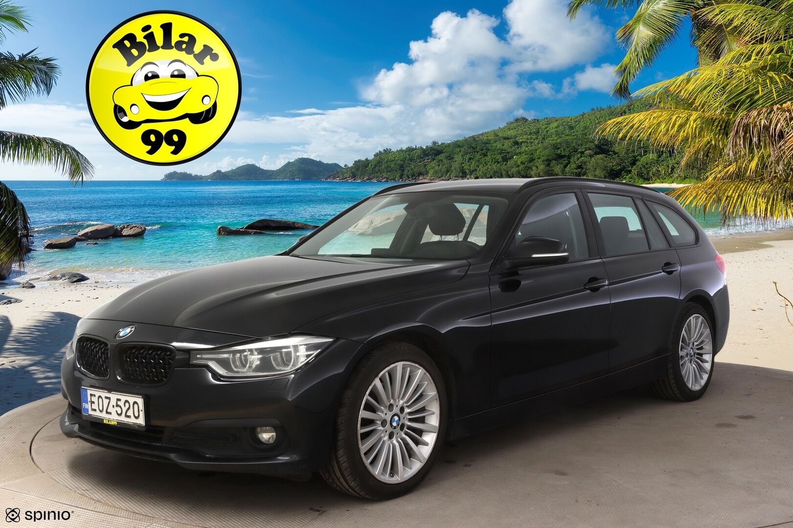 BMW 318 2018 F31 Touring 318d A Business Exclusive * Sportpenkit / Vakkari / Vetokoukku / P.Tutka / Sähkökontti / Ratinlämmitin / LED * - Musta nahkasisusta! / Suomi-auto / Kahdet renkaat BMW alumiinivanteilla