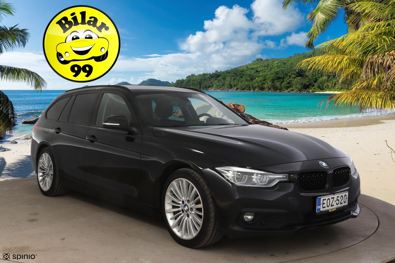 BMW 318 2018 F31 Touring 318d A Business Exclusive * Sporttipenkit / Vetokoukku / P.Tutka / Sähkökontti / Ratinlämmitin / Vakkari / LED * - Musta nahkasisusta! / Suomi-auto / Lohkolämm. + sisätilanlämm. / Kahdet renkaat BMW alumiinivanteilla - HULLUT AVAJAISHULINAT KORKOTARJOUS 3,29 %