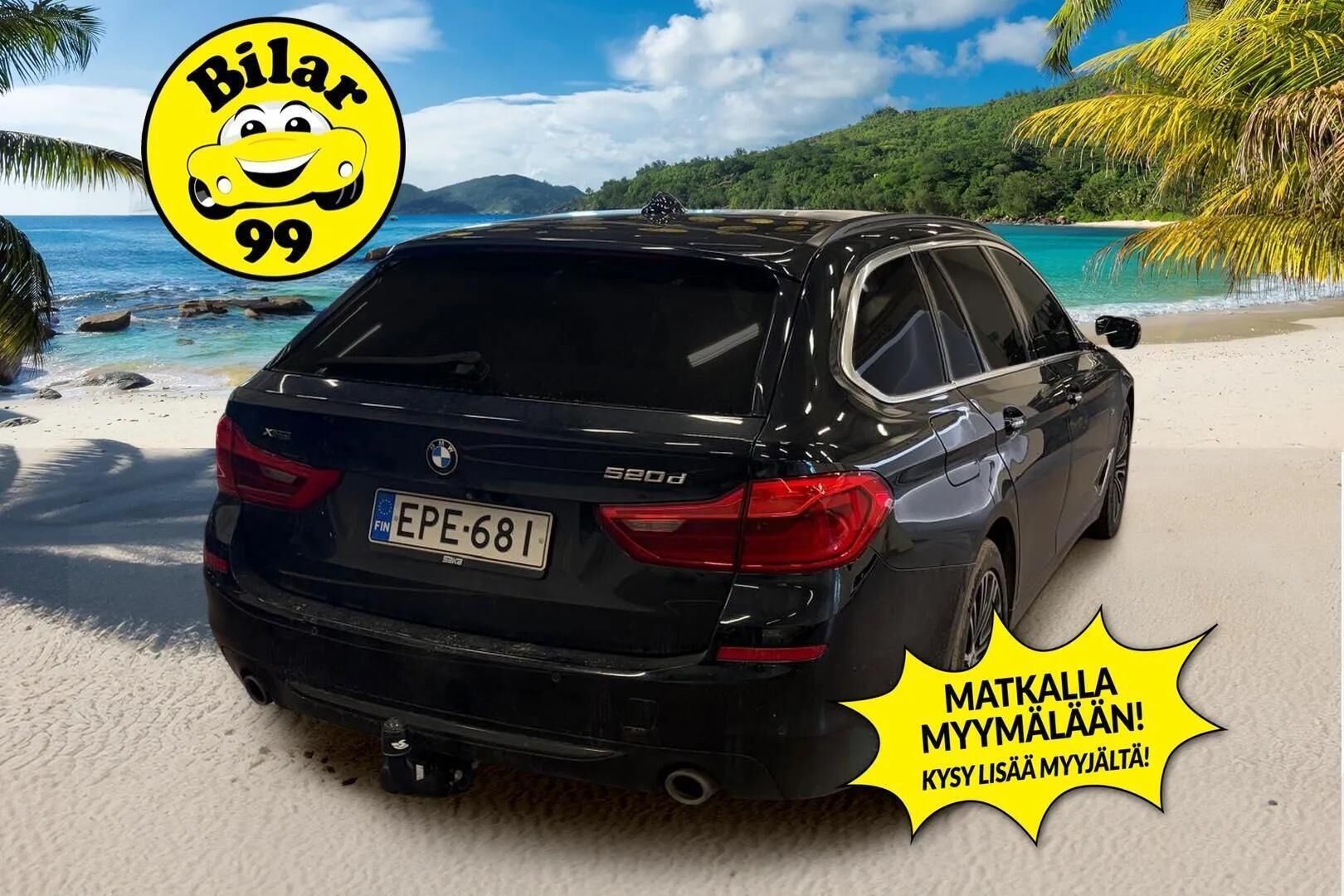 BMW 520 2018 G31 Touring 520d A xDrive Business Sport - | Suomi-Auto | B47 | Webasto | Vetokoukku | Peruutuskamera | Sport Line | Sähköluukku | 2x Vanteet | 