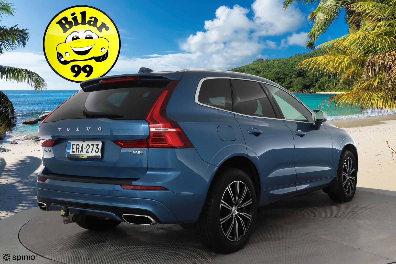Volvo XC60 2019 T8 AWD R-Design aut **ACC / Ilma-alusta / H&K / Panorama / Koukku / Webasto / Muistipenkki / Full-LED / P.kamera** - 3,99 % KORKOTARJOUS TÄHÄN AUTOON 28.9. ASTI! - Kovilla varusteilla oleva Suomi Auto! Merkkihuollettu, jakohihna vaihdettu 5/25 135tkm! Kahdet renkaat aluvanteilla.  