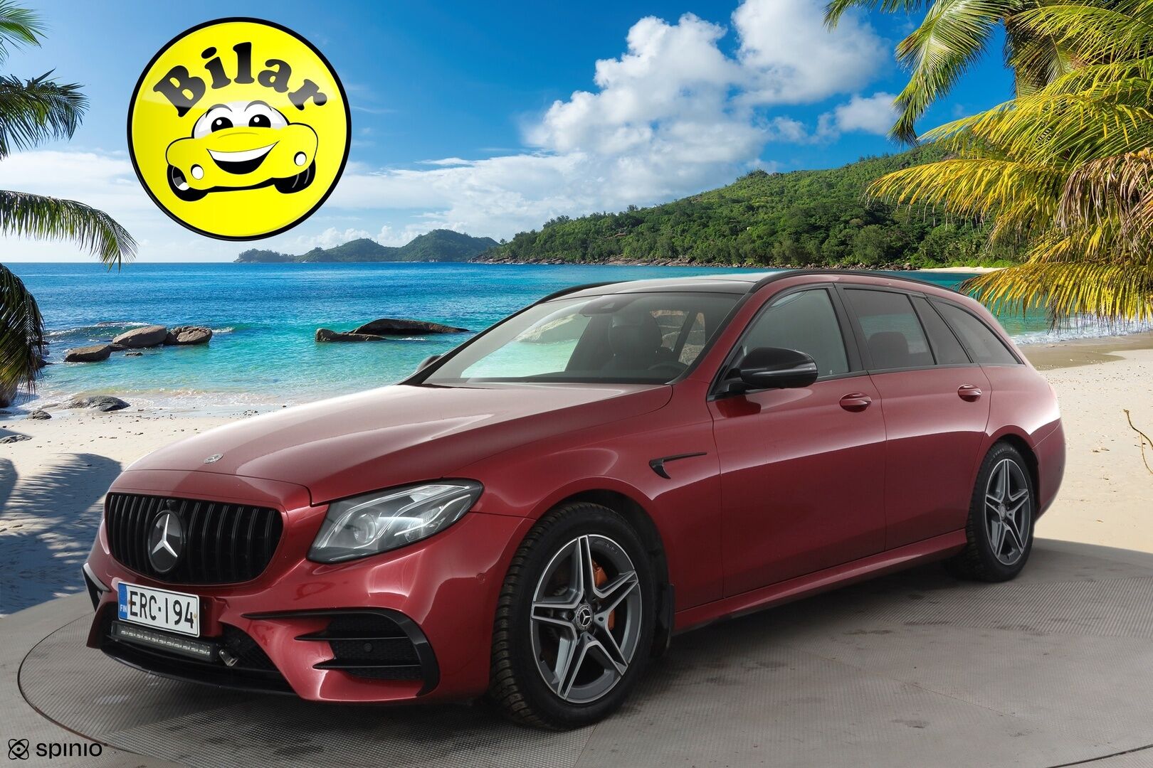 Mercedes-Benz E 2018 220 d 4Matic T A Business AMG - Burmester | Panorama | Webasto | Koukku | ACC | Multibeam | 360 | Sportpenkit | Kahdet renkaat aluvanteilla