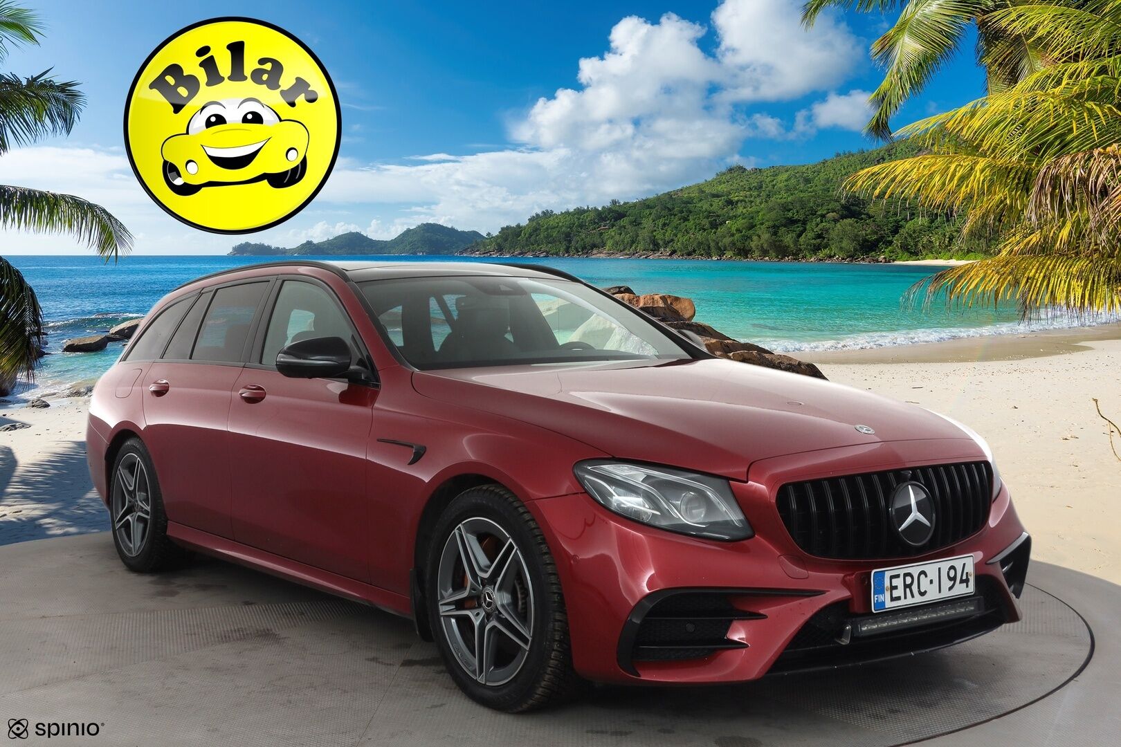 Mercedes-Benz E 2018 220 d 4Matic T A Business AMG - Burmester | Panorama | Webasto | Koukku | ACC | Multibeam | 360 | Sportpenkit | Kahdet renkaat aluvanteilla