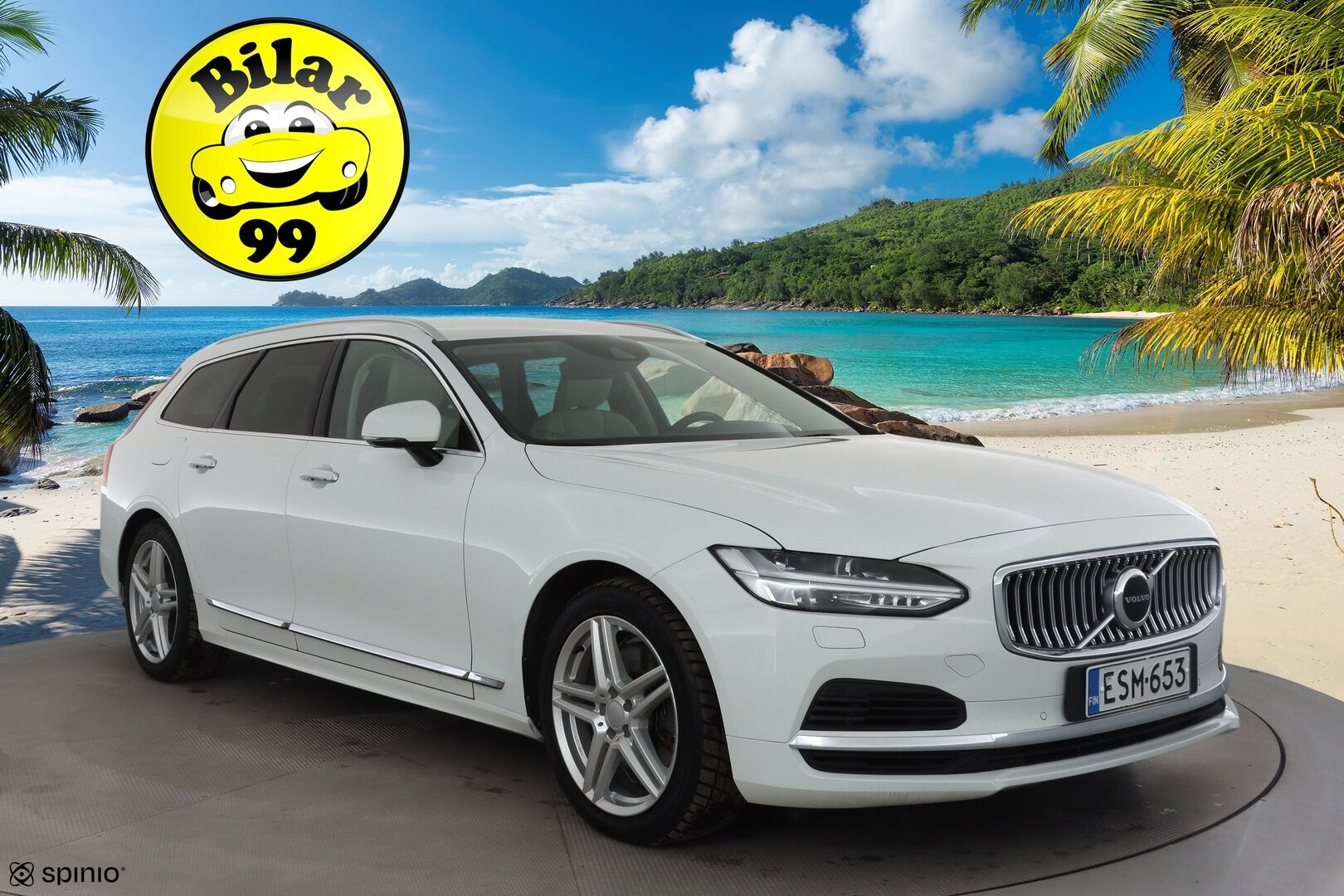 Volvo V90 2021 T6 TwE AWD Inscription aut * ACC / P.kamera / LED / Navi / Muistipenkit / Webasto / Vaaleat nahat / BLIS * - 1.Om Suomi-auto / Akku kuntotarkastettu / Kahdet renkaat aluvanteilla / Merkkihuollettu