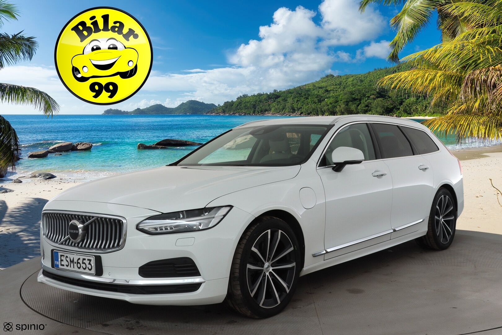 Volvo V90 2021 T6 TwE AWD Inscription aut * ACC / P.kamera / LED / Navi / Muistipenkit / Webasto / Vaaleat nahat / BLIS * - 1.Om Suomi-auto / Akku kuntotarkastettu / Kahdet renkaat aluvanteilla / Merkkihuollettu