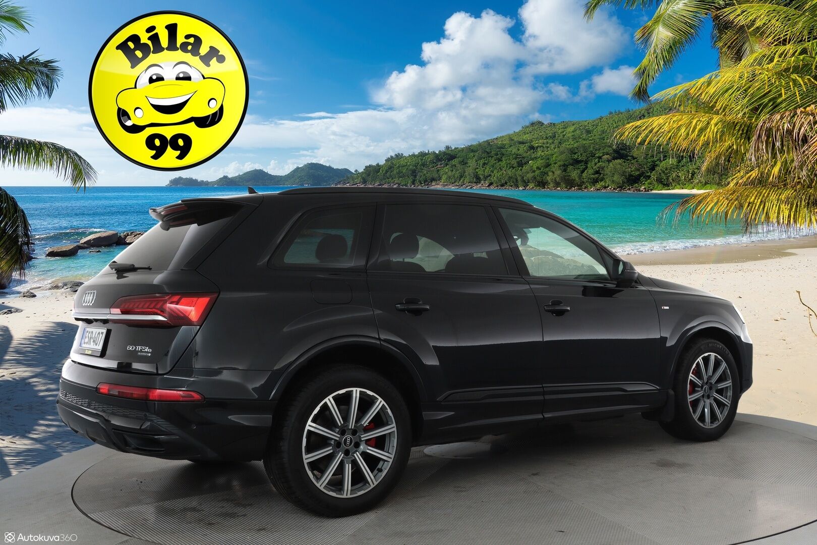 Audi Q7 2021 Business S line 60 TFSI e quattro **Adapt. vakkari / Ilma-alusta / Matrix LED / Sporttipenkit / P.kamera / Koukku** - 2,99 % KORKOTARJOUS TÄHÄN AUTOON - Black Optic - paketti / 1-om. Suomi-auto / Merkkihuollettu 