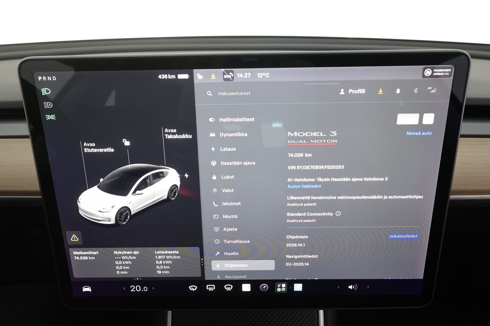 Tesla Model 3 2019 Performance - | ACC | Lasikatto | Premium audio | P.kamera | Sähkönahat | Muistipenkki | Track mode | LED | 2x renkaat aluin | 