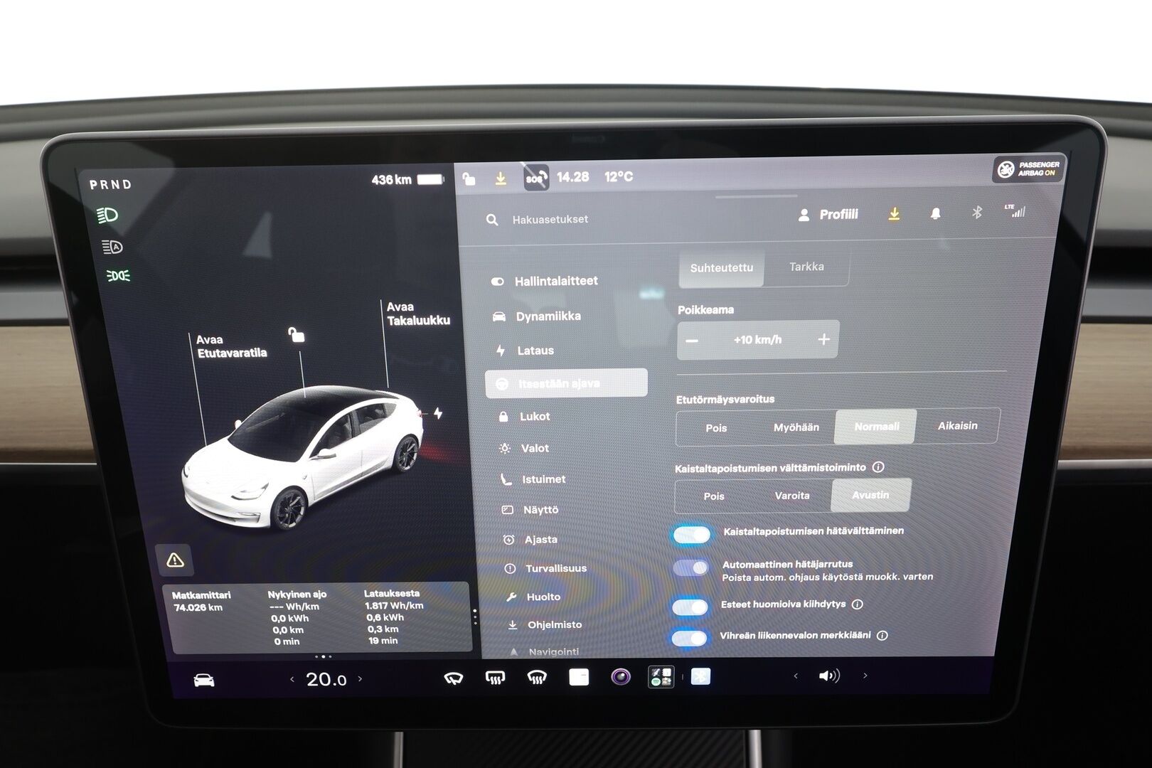 Tesla Model 3 2019 Performance - | ACC | Lasikatto | Premium audio | P.kamera | Sähkönahat | Muistipenkki | Track mode | LED | 2x renkaat aluin | 