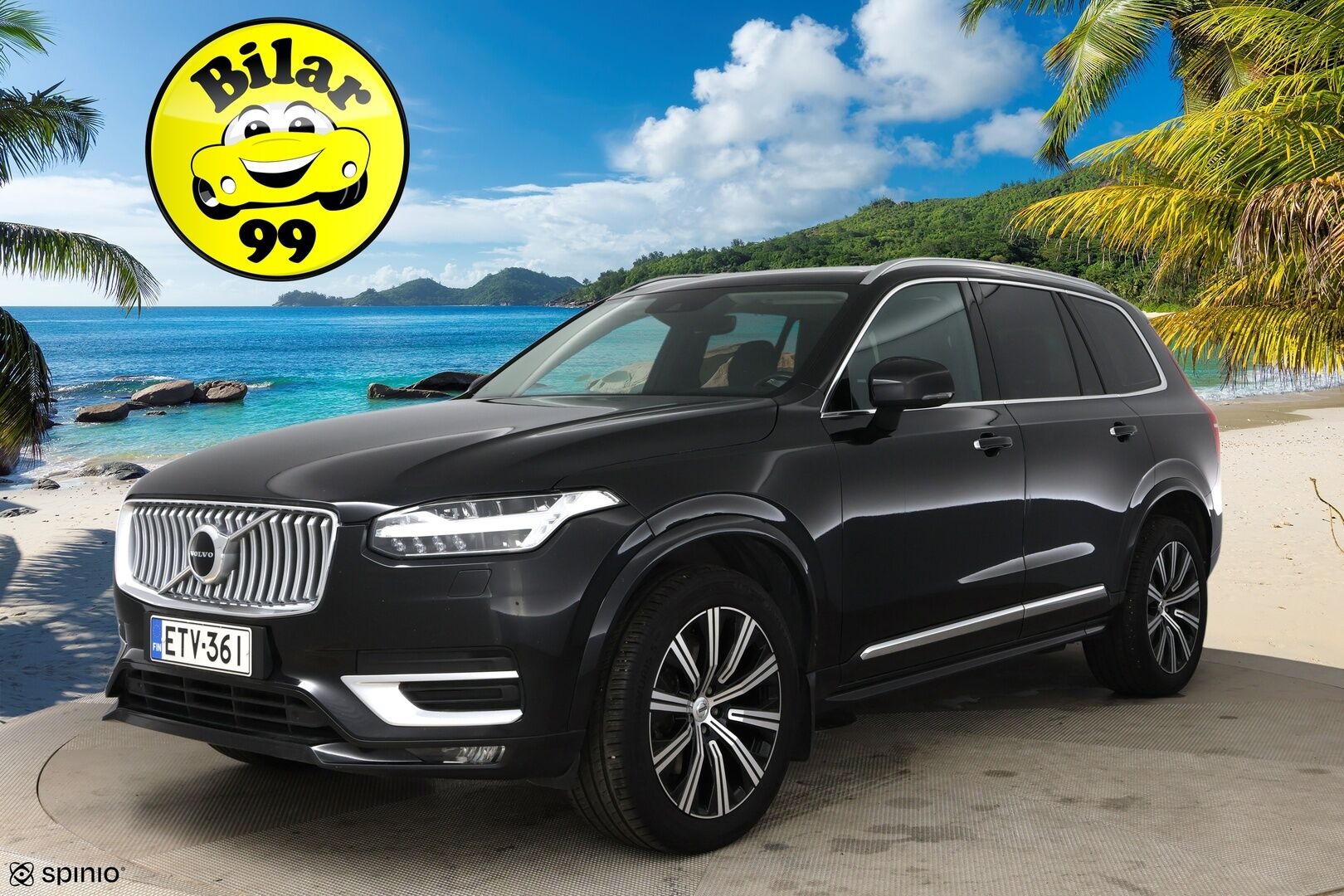 Volvo XC90 2022 B5 AWD MHEV Inscription aut 7-P / Webasto / Adapt. vak / P-Kamera / Muistipenkit / BLIS / Keyless / Apple&Android - 3,99 % KORKOTARJOUS TÄHÄN AUTOON 31.8. ASTI! - Suomi-Auto / 7-istuimella / 2x renkailla & vanteilla!