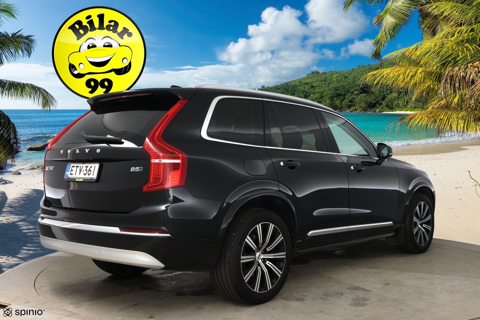 Volvo XC90 2022 B5 AWD MHEV Inscription aut 7-P / Webasto / Adapt. vak / P-Kamera / Muistipenkit / BLIS / Keyless / Apple&Android - 3,99 % KORKOTARJOUS TÄHÄN AUTOON 31.8. ASTI! - Suomi-Auto / 7-istuimella / 2x renkailla & vanteilla!