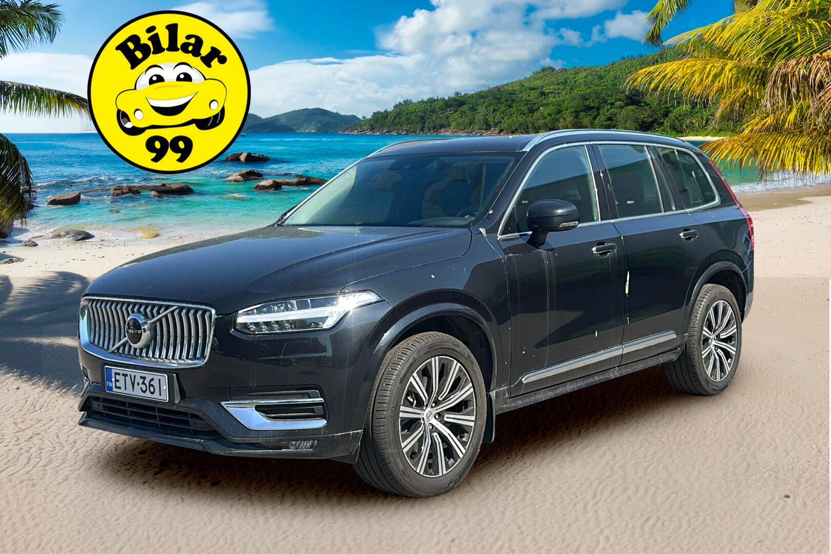 Volvo XC90 2022 B5 AWD MHEV Inscription aut / Webasto / Adapt. vak / P-Kamera / Muistipenkit / BLIS / Keyless / Apple&Android - 3,99 % KORKOTARJOUS TÄHÄN AUTOON - Suomi-Auto / 7-istuimella / 2x renkailla & vanteilla!