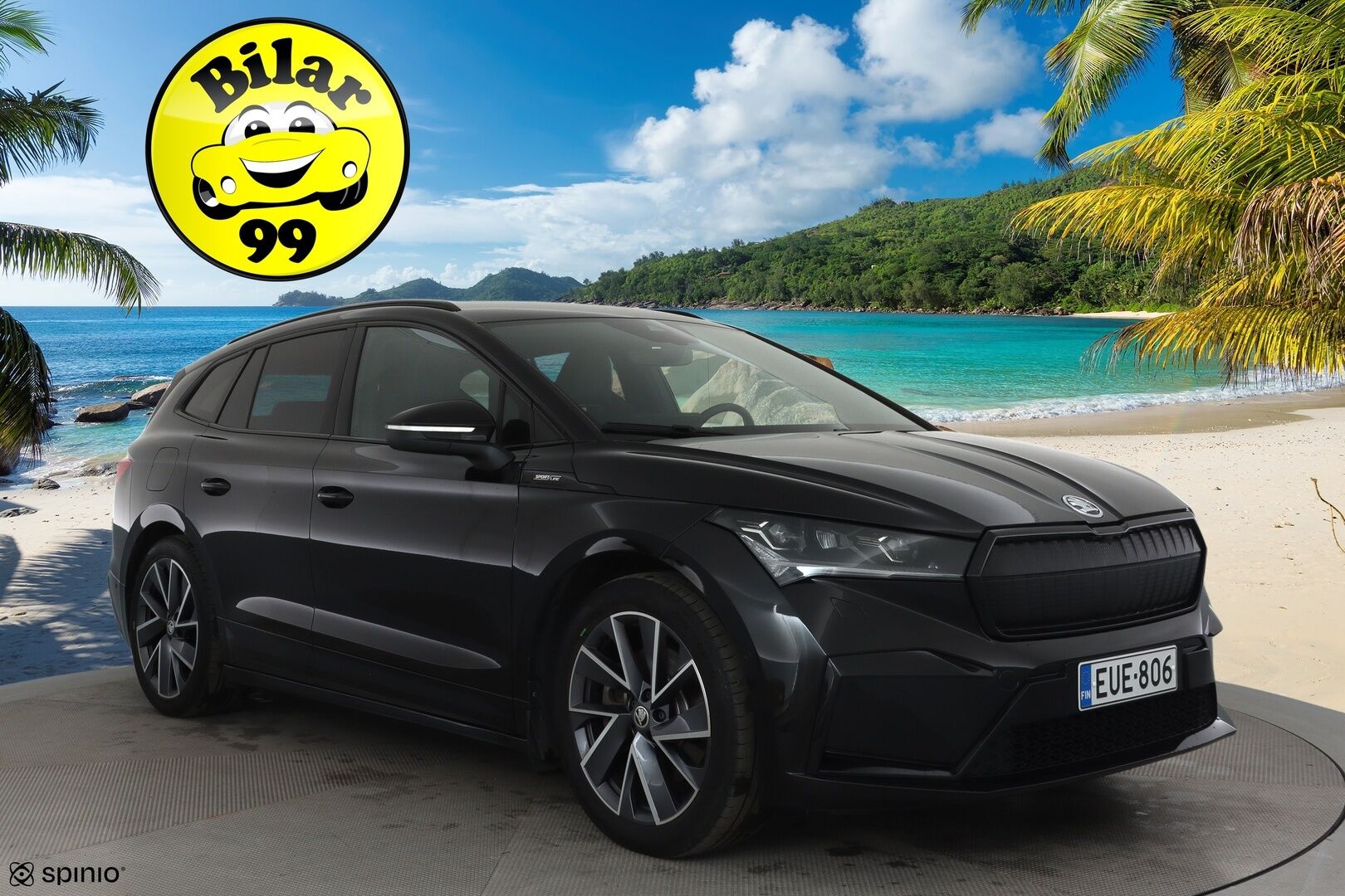 Skoda Enyaq 2022 80x 4x4 SportLine iV *Muistipenkki / ACC / Lämpöpumppu / Kamera / Koukku / Matrix LED / Sporttipenkit* - 1.om Suomi-auto / SoH 92.4% / Merkkihuollettu / Kahdet Skodan vanteet / ALV - Osta nyt, maksa vasta ensi vuonna
