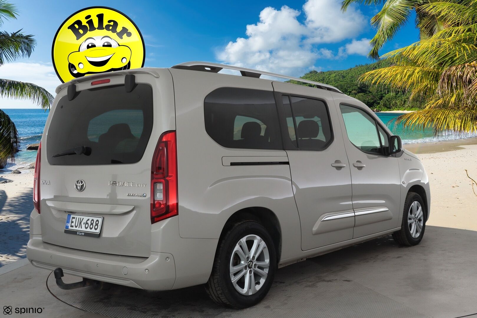 Toyota Proace CITY Verso EV 2022 L2 Premium 50 kWh 7-P * Vakkari / Koukku / P.Kamera / Navi / Kaistavahti / Digimittaristo / LED-Lisä / Keyless / Apple&Android * - Suomi-auto / Kahdet renkaat aluvanteilla / Merkkihuollettu - HULLUT AVAJAISHULINAT KORKOTARJOUS 3,29 %