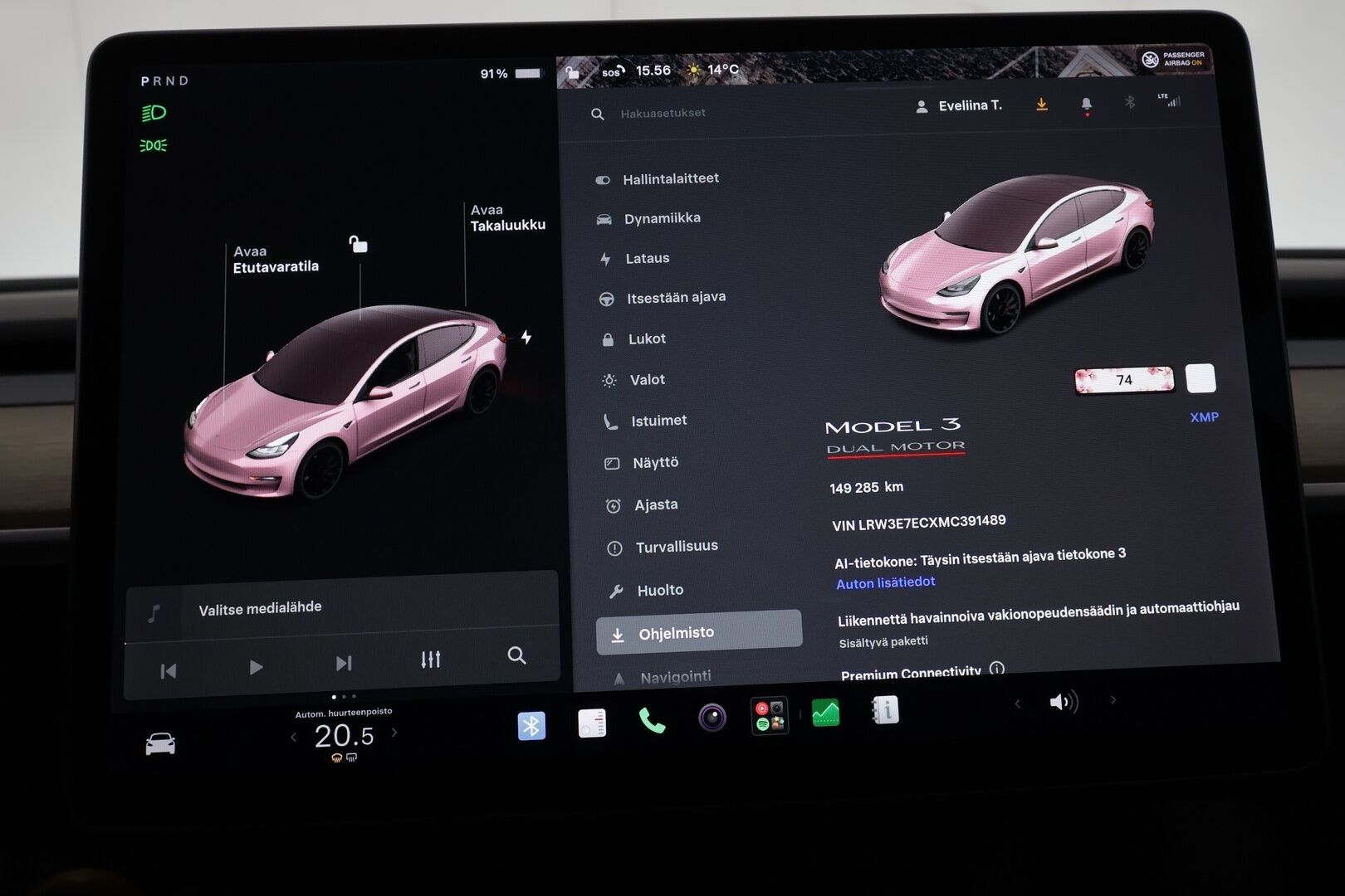 Tesla Model 3 2021 Performance - | ACC | ILP | Matrix-LED | Lasikatto | Premium Audio | Sähkönahat | Muistipenkki | P.kamera ja tutkat | Autosteer | Track mode | 2x renkaat | 