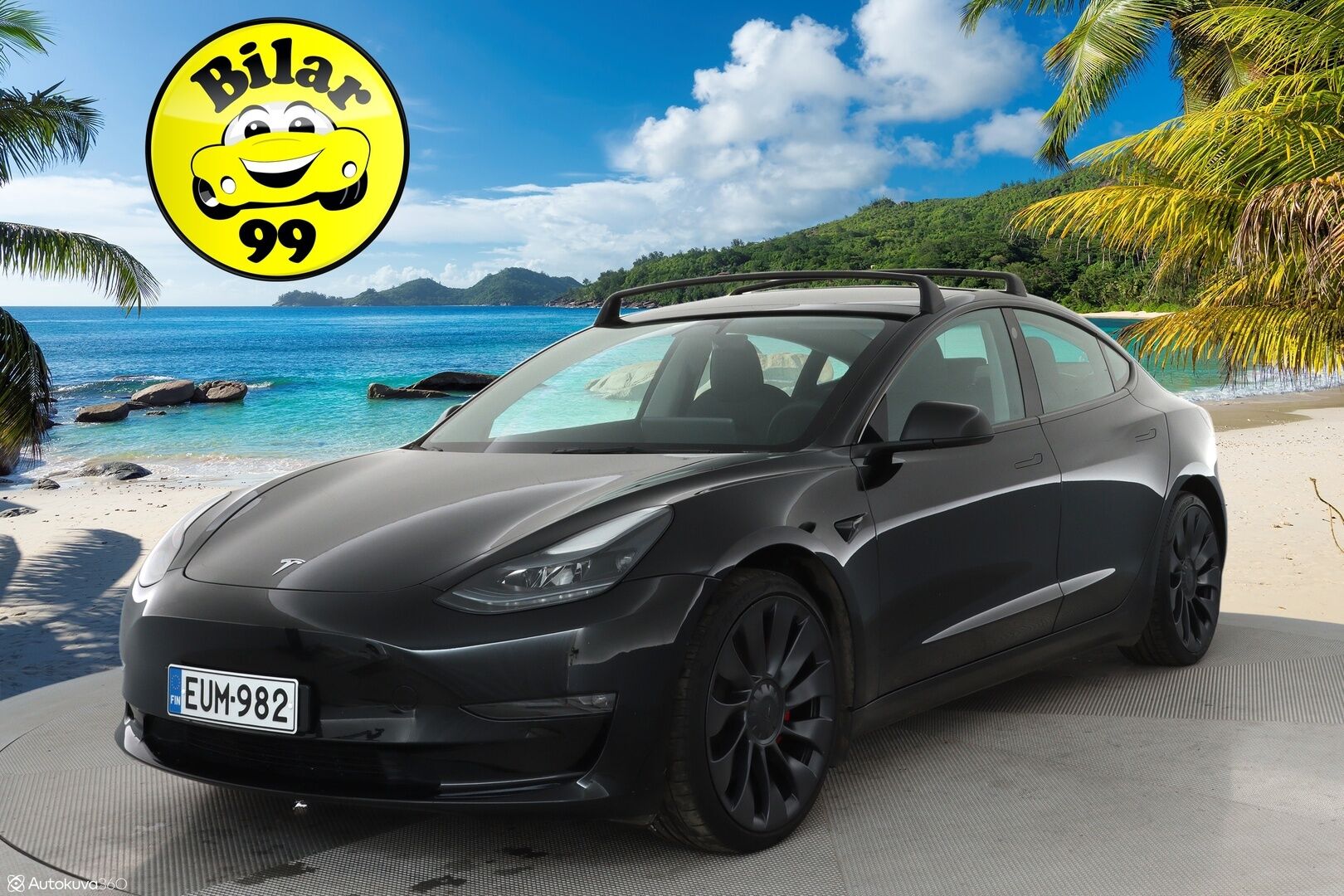 Tesla Model 3 2023 Performance - 3,99 % KORKOTARJOUS TÄHÄN AUTOON - 1Om Suomiauto / Autopilot / ILP / Premium Audio / Kattokaiteet / 2x Renkaat aluvantein / Aviloo akkutesti 96/100!