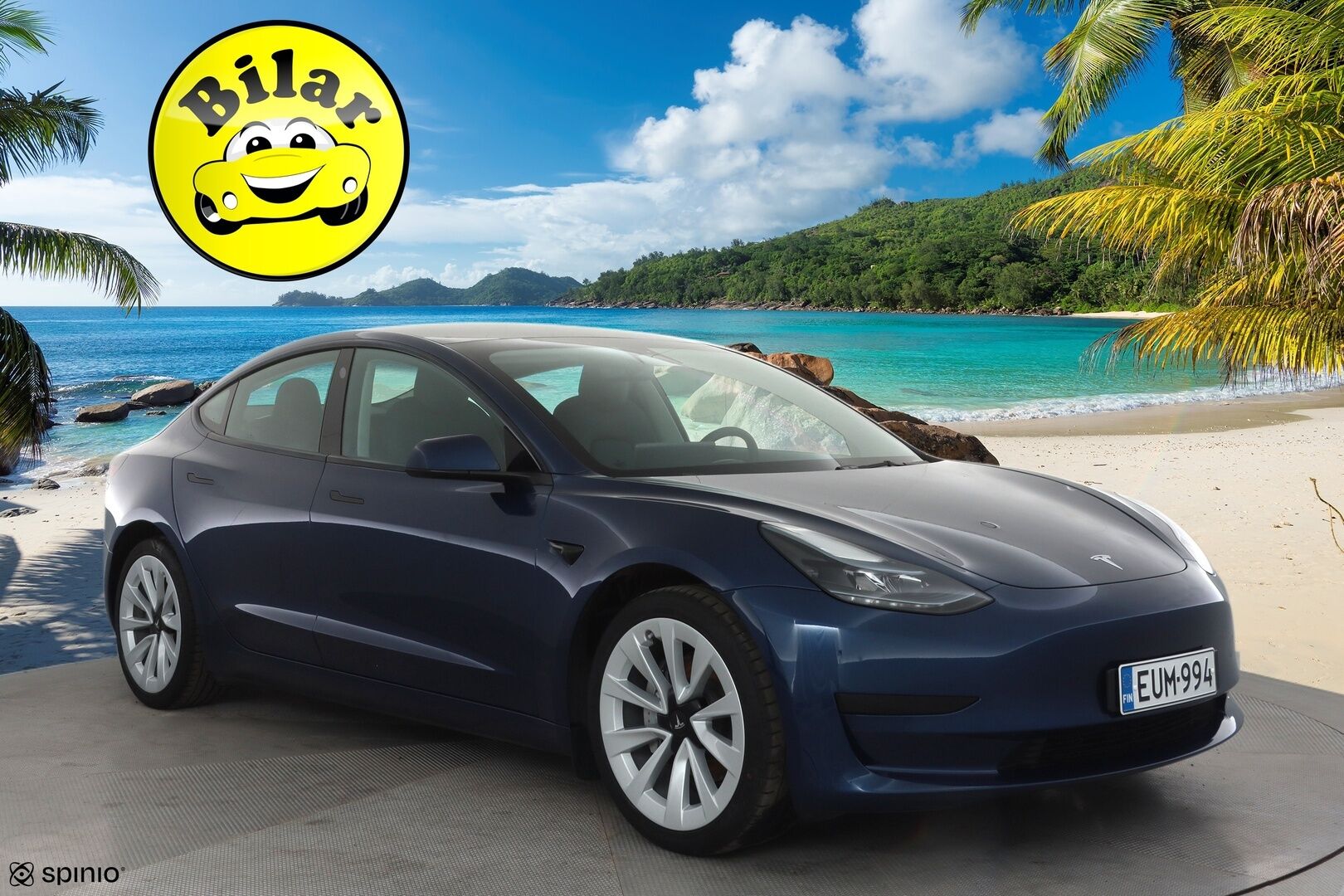 Tesla Model 3 2023 RWD - | ACC | ILP | Koukku | Ryzen | Matrix | Lasikatto | Sähkönahat | Muistipenkki | P.kamera | Autosteer | 2x renkaat aluin | 1-om suomiauto |