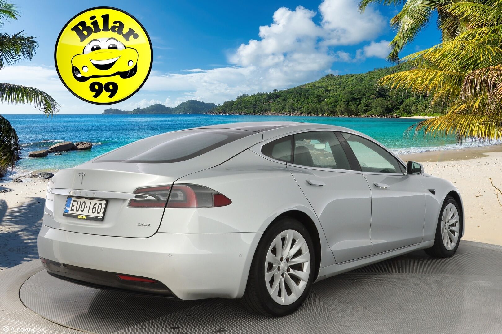 Tesla Model S 2017 90D AWD *Ilmastoidut nahat / Ilma-alusta / Lasikatto / Sentry / Paranneltu Autopilot* - Huippusiisti / Kahdet Teslan vanteet / Puhdas CarVertical / Säädettävä Ilma-alusta