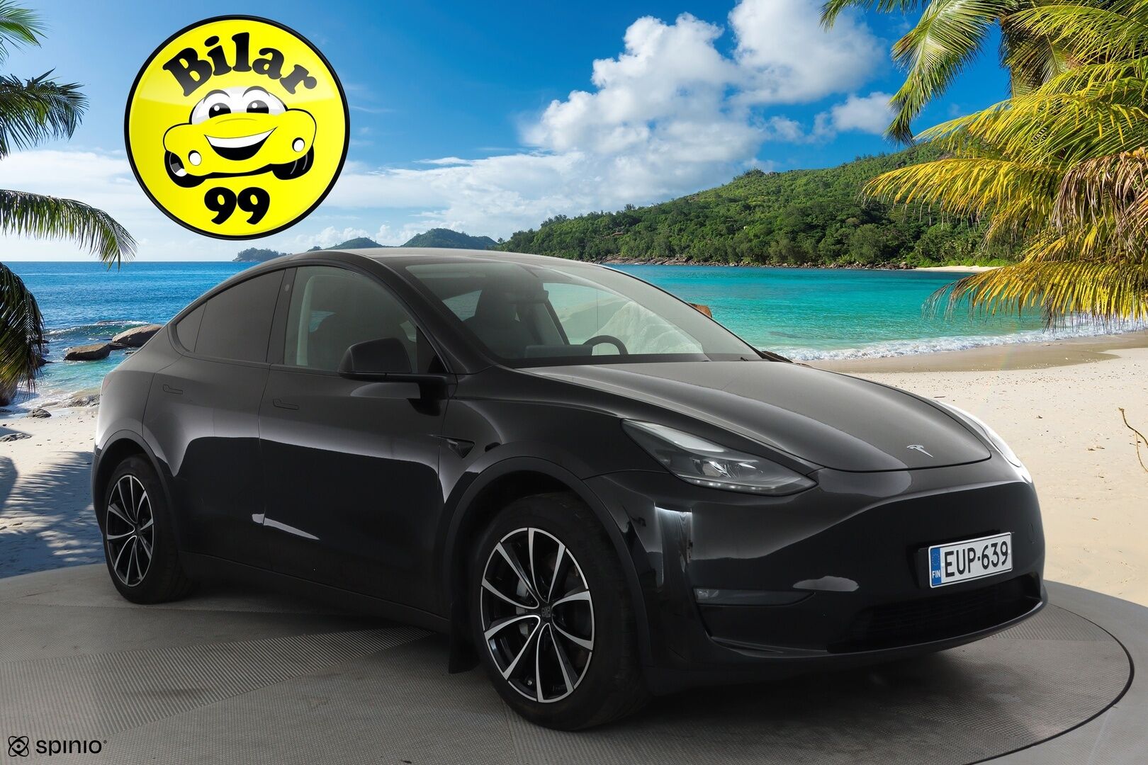 Tesla Model Y 2023 Long Range **Lämpöpumppu / Lasikatto / Matrix-LED / Adapt.Vakkari / P.Kamera / Muistipenkki / Koukku / Navi / Keyless** - 3,99 % KORKOTARJOUS TÄHÄN AUTOON 31.8. ASTI! - Suomi-auto / Kahdet Renkaat