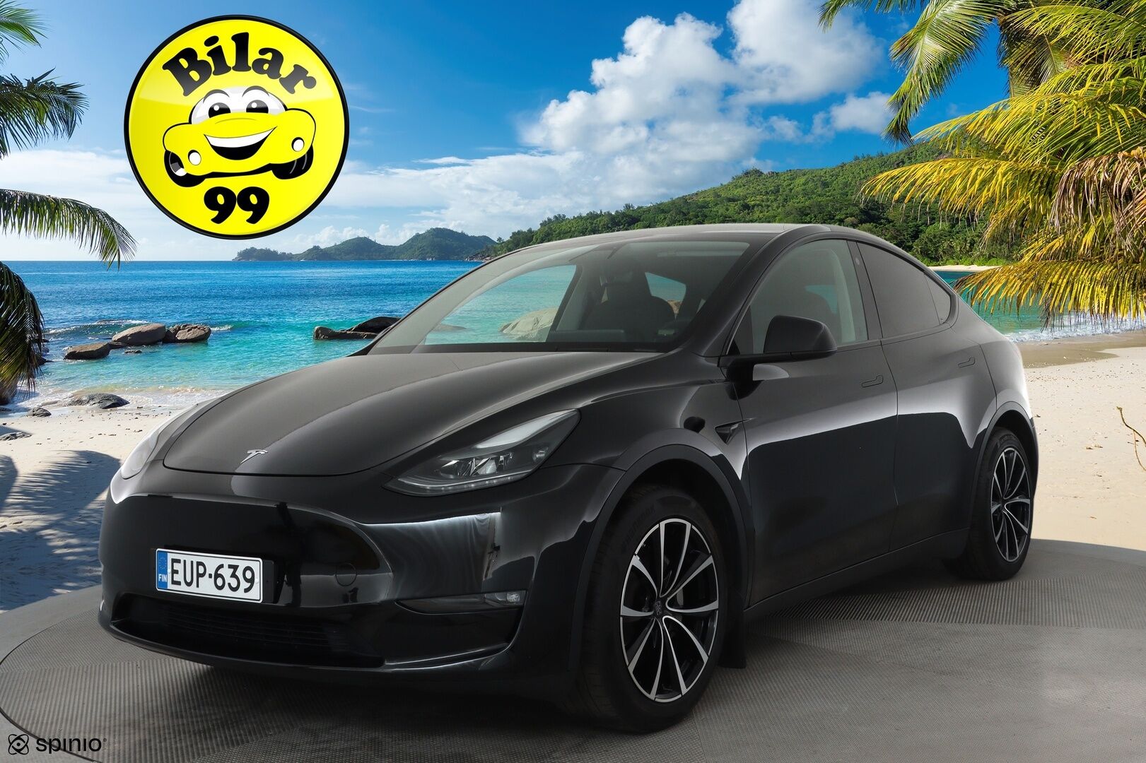 Tesla Model Y 2023 Long Range **Lämpöpumppu / Lasikatto / Matrix-LED / Adapt.Vakkari / P.Kamera / Muistipenkki / Koukku / Navi / Keyless** - 3,99 % KORKOTARJOUS TÄHÄN AUTOON 31.8. ASTI! - Suomi-auto / Kahdet Renkaat