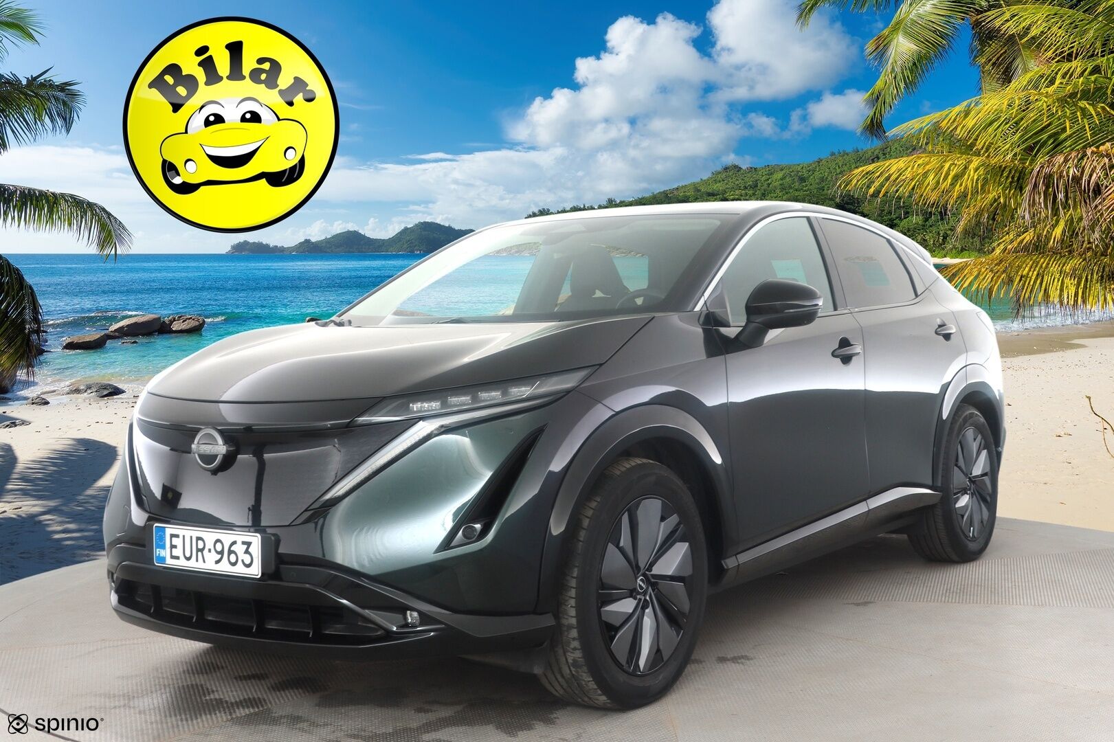 Nissan Ariya 2023 63kWh Advance 2WD - | ILP | ACC | 360 | LED | Keyless | Navi | Kaistavahti | Katveavustin | Ratinlämmitys | Sähköpenkit | Kahdet renkaat | Merkkihuollot | 1-om Suomi-auto |