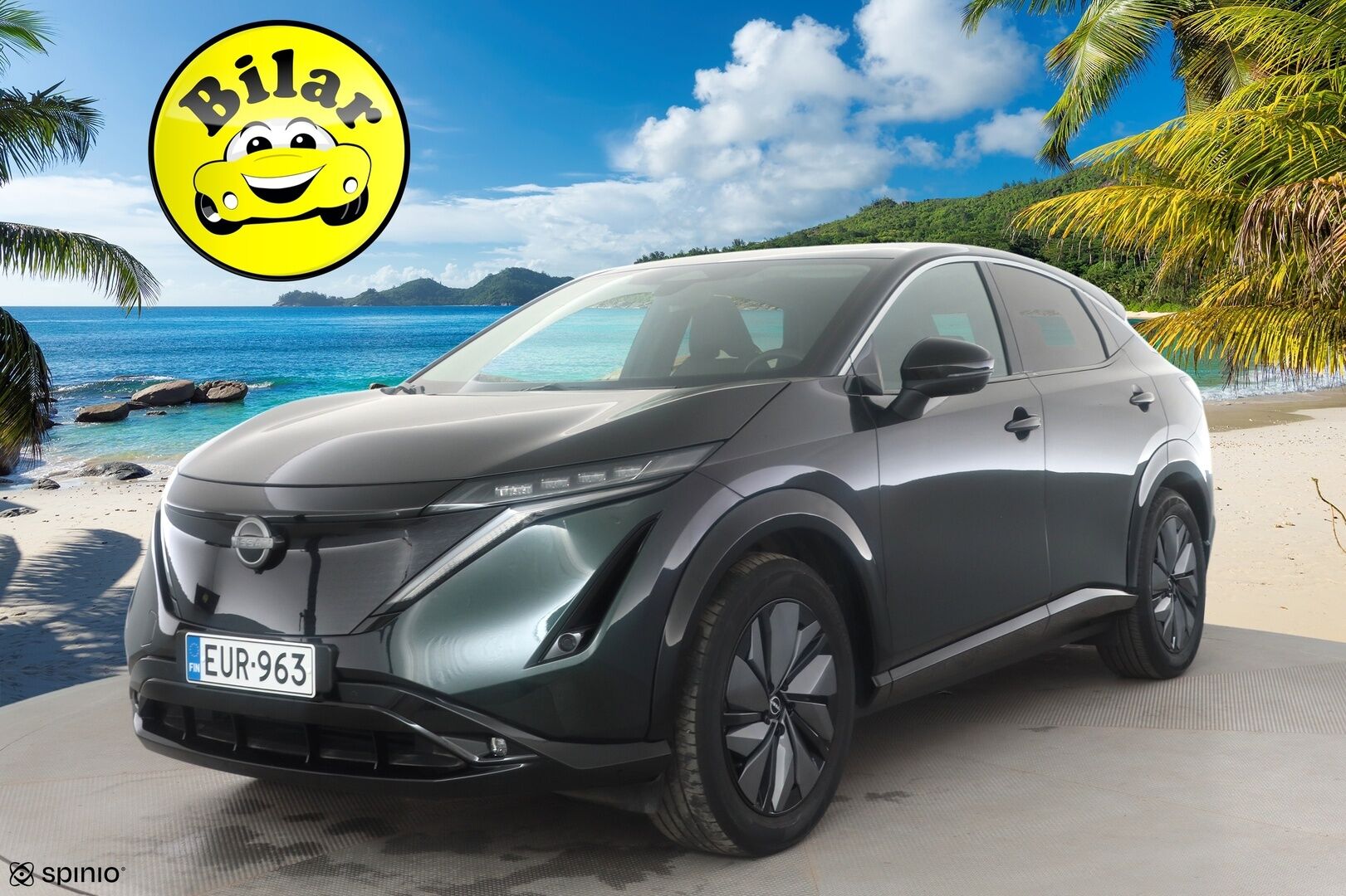 Nissan Ariya 2023 63kWh Advance 2WD - | ILP | ACC | 360 | LED | Keyless | Navi | Kaistavahti | Katveavustin | Ratinlämmitys | Sähköpenkit | Kahdet renkaat | Merkkihuollot | 1-om Suomi-auto |