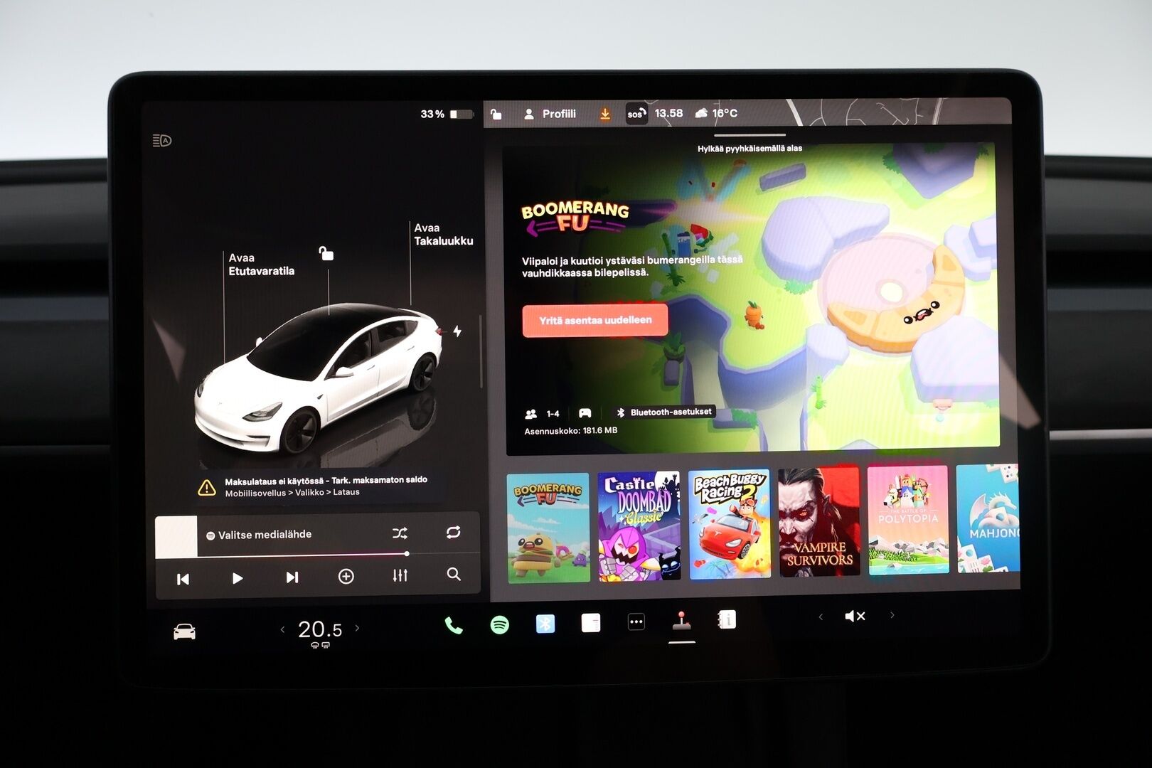 Tesla Model 3 2023 Standard Range Plus - AMD Ryzen / Lämpöpumppu / Lasikatto / Matrix-LED / Adapt.Vakkari / P.Kamera / Juuri saapunut Tampereelle!