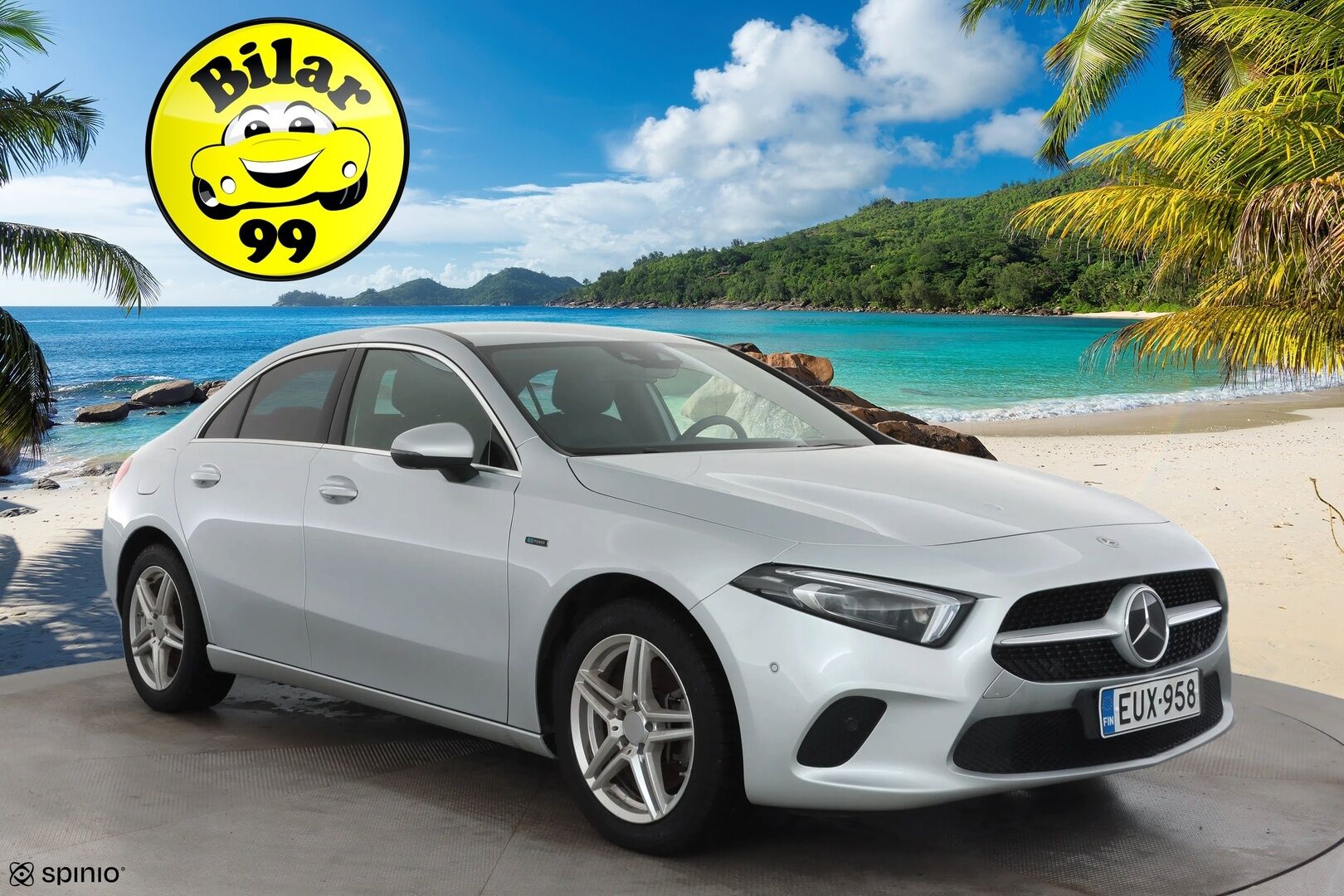 Mercedes-Benz A 2019 250e A sedan Business Style EQ Power * Distronic + / Multibeam / Sporttinahat Muistilla / 360° / HUD / Navi / Keyless * - Akku kuntotarkastettu SoH 95,9% / Kahdet renkaat aluvanteilla - HULLUT AVAJAISHULINAT KORKOTARJOUS 3,29 %