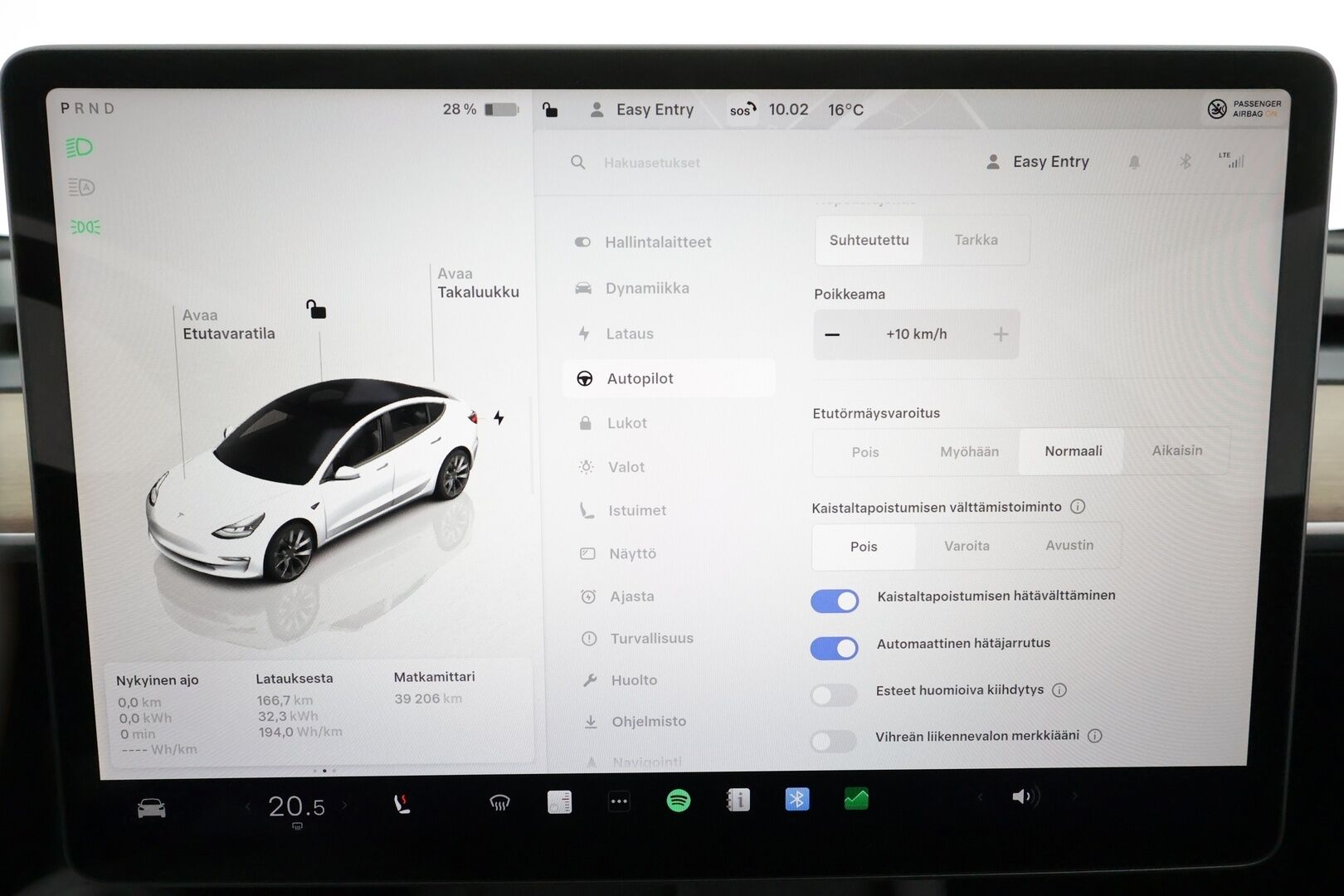 Tesla Model 3 2022 Long Range * Koukku / ILP / ACC / Matrix-LED / P.kamera / Muistipenkki / Premium Audio / Navi / Kaistavahti / Keyless * - Akku kuntotarkastettu / 2x Latauskaapelit / Kahdet renkaat