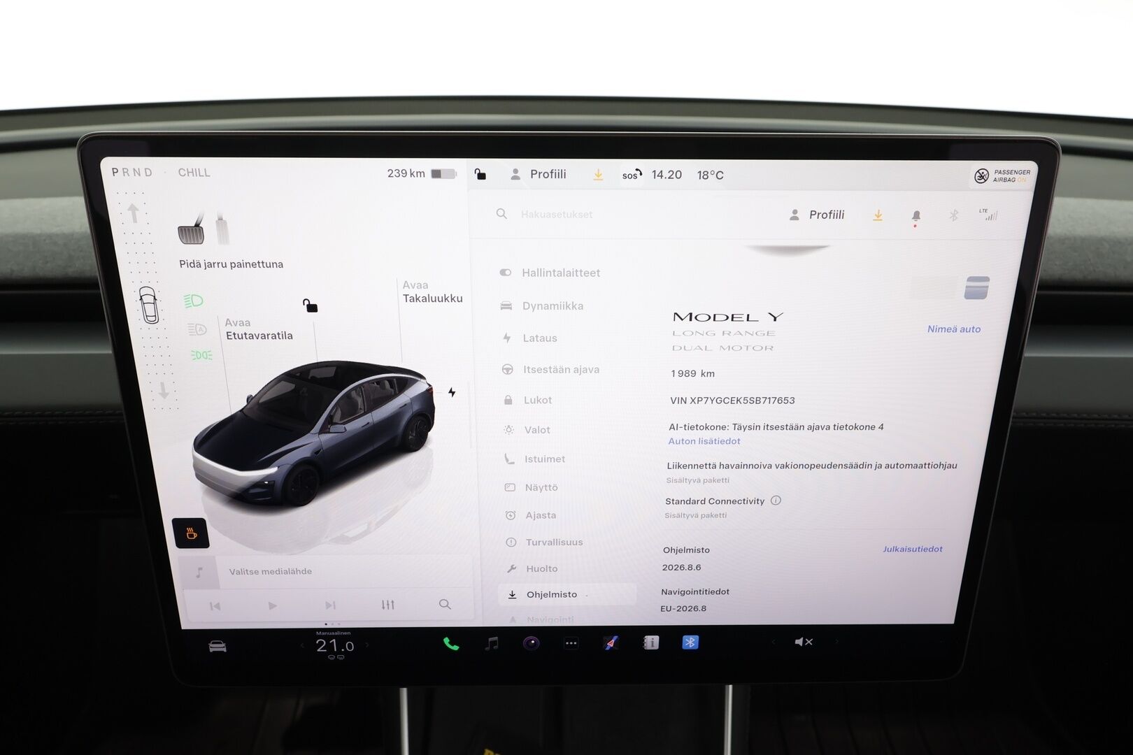Tesla Model Y 2025 Long Range - | Juniper | Koukku | ACC | ILP | Matrix | Ilm. sähkönahat | Muistipenkki | Takanäyttö | Lasikatto | Ambient light | 1-om suomiauto | 2x renkaat aluin |