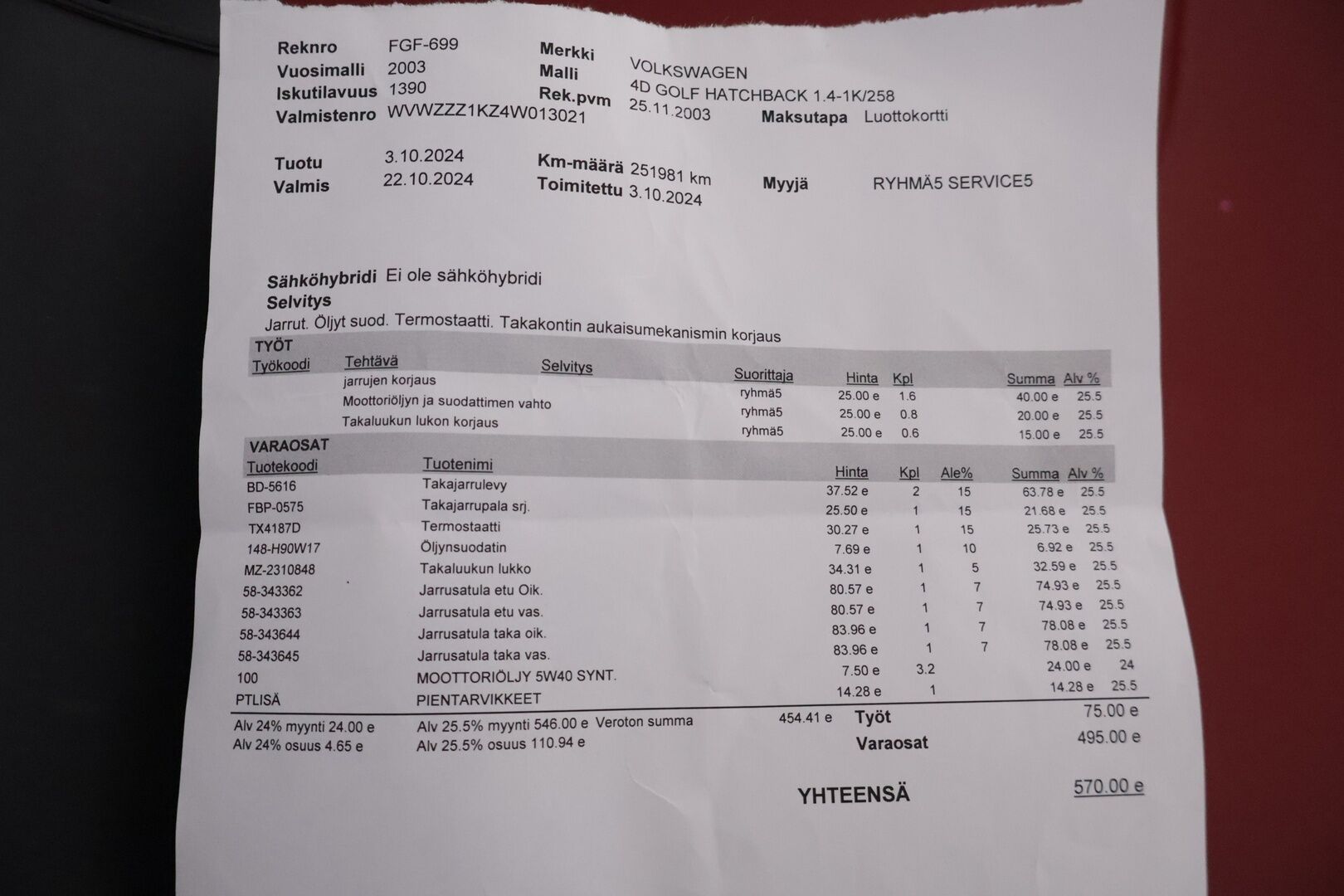 Volkswagen Golf 2003 1.4 Hatchback* YritysOutlet - Myydään vain yrityksille* - *YritysOutlet - Myydään vain yrityksille*