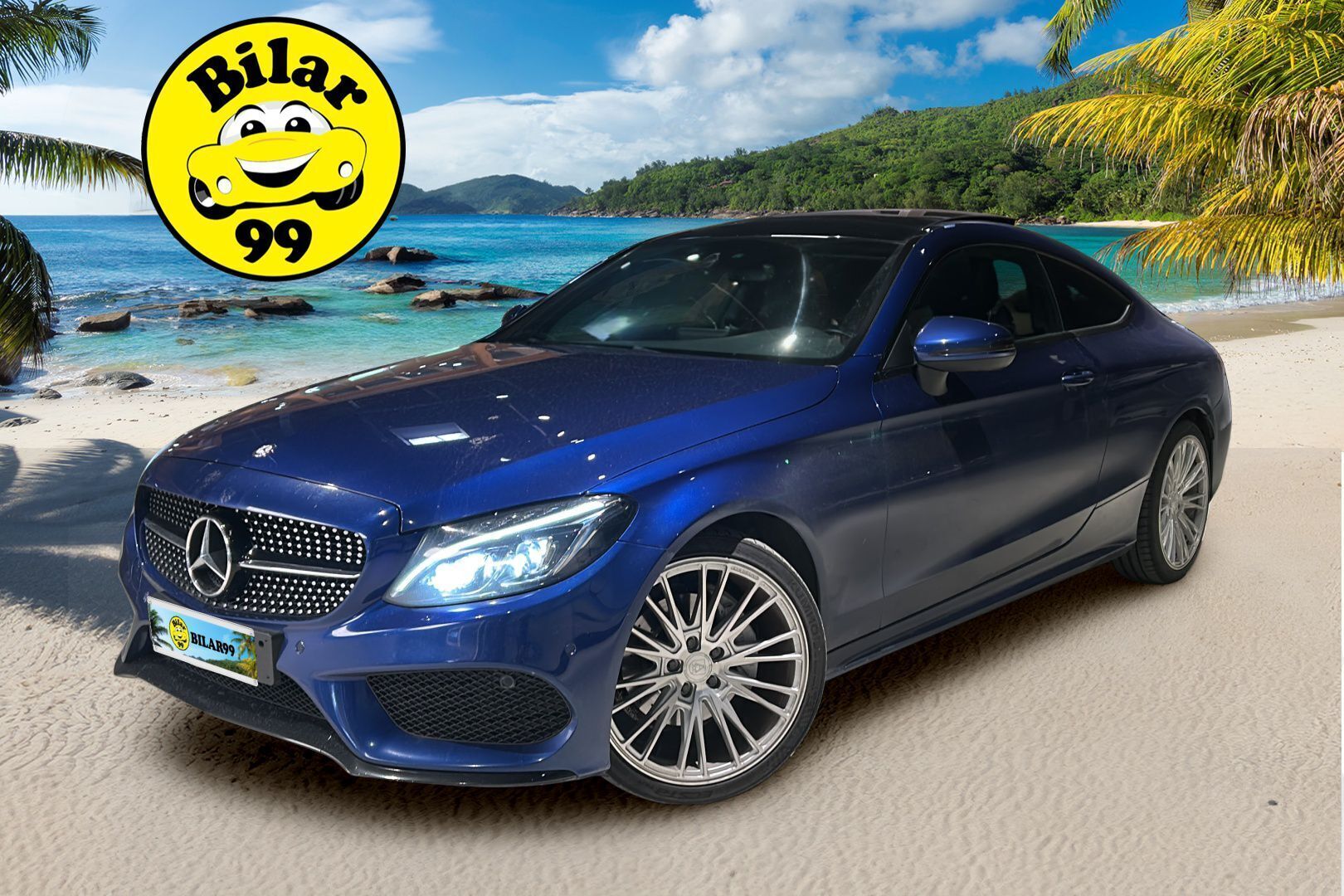 Mercedes-Benz C 2016 200 Coupé A Business AMG - Burmester | Panoraama | Vossen | ILS LED | Peruutuskamera | Sporttipenkit | Vakkari | Brilliant Blue | Harvoin tarjolla!
