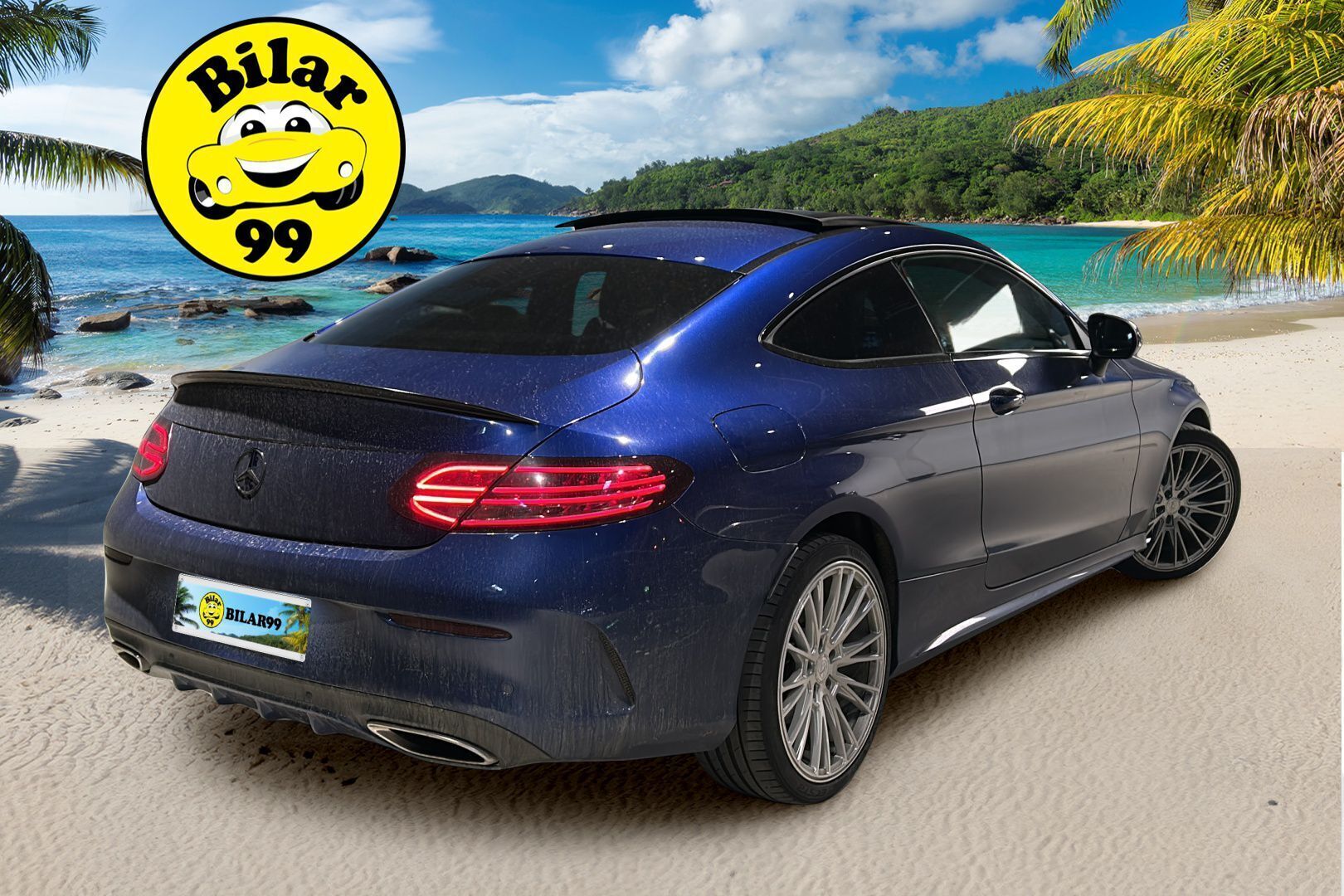 Mercedes-Benz C 2016 200 Coupé A Business AMG - Burmester | Panoraama | Vossen | ILS LED | Peruutuskamera | Sporttipenkit | Vakkari | Brilliant Blue | Harvoin tarjolla!