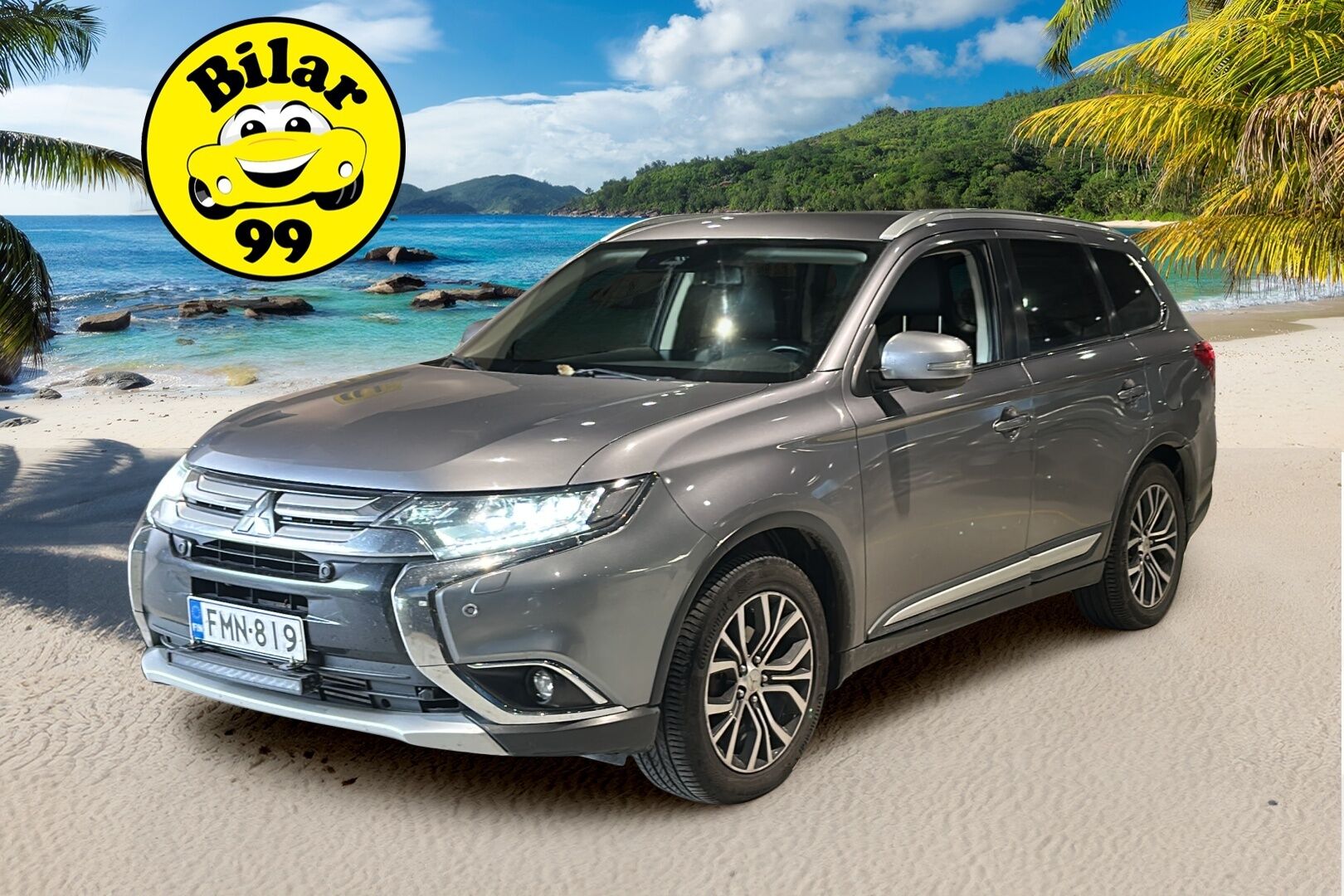 Mitsubishi Outlander 2017 2,2 DI-D Instyle NAVI AT 4WD 7P / Adapt. vak / Vetokoukku / Nahat / Rockford / Keyless - 7-Paikkainen / LED-Lisävalo / Suomi-Auto