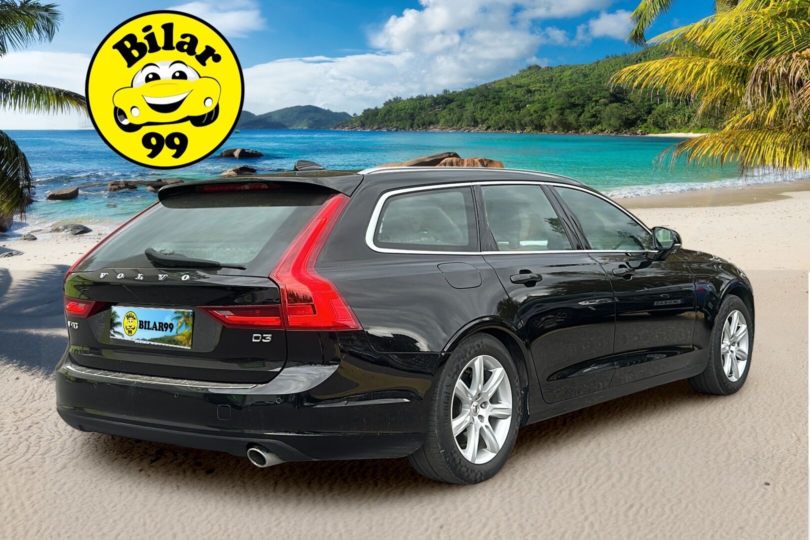 Volvo V90 2018 D3 Business aut / Adapt. vak. / Webasto / Ruskeat nahat / Keyless / Apple&Android / - Ilman AD-Blue:ta / Merkkihuollettu Suomi-Auto / Juuri huollettu!