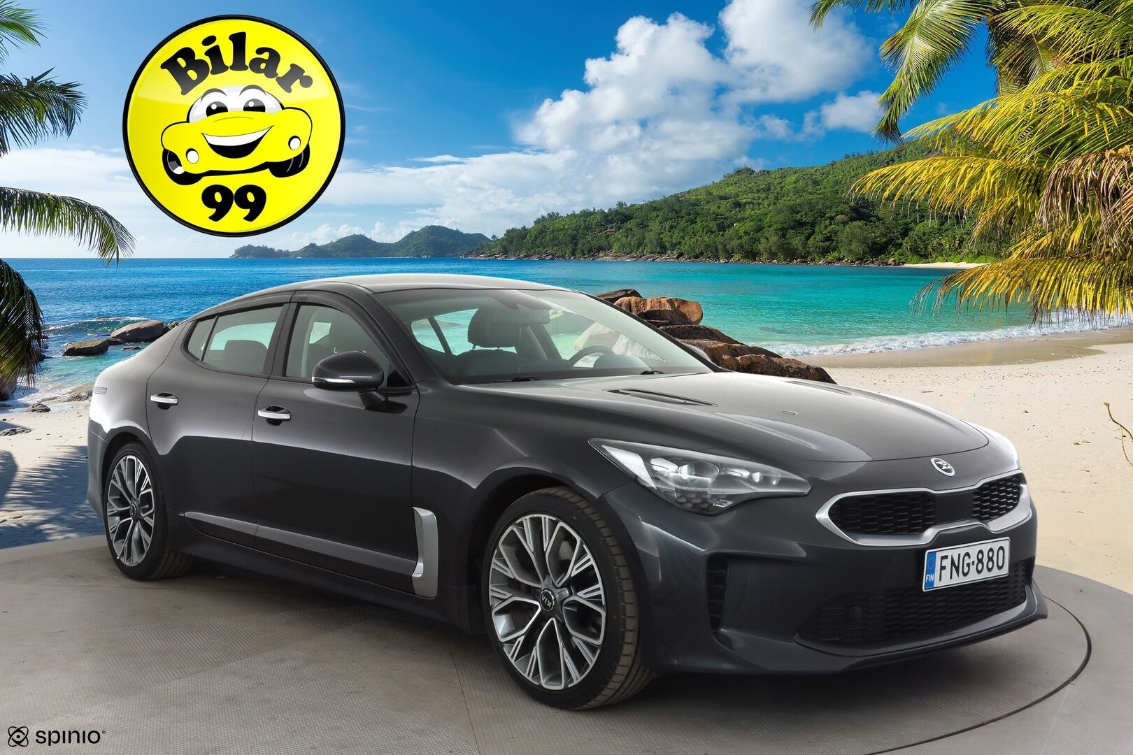 Kia Stinger 2018 2,0 T-GDI RWD Business Premium A/T * ACC / HUD / H&K / Ilmastoidut nahat / LED / Koukku / Lohko / P.kamera / Keyless * - Suomi-auto / Kahdet renkaat aluvanteilla