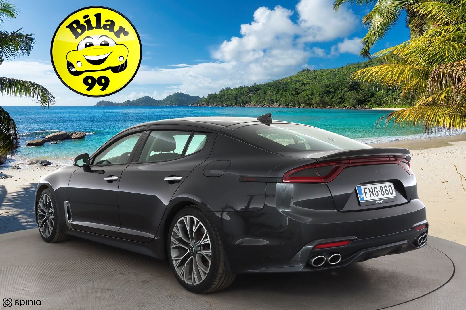 Kia Stinger 2018 2,0 T-GDI RWD Business Premium A/T * ACC / HUD / H&K / Ilmastoidut nahat / LED / Koukku / Lohko / P.kamera / Keyless * - Suomi-auto / Kahdet renkaat aluvanteilla
