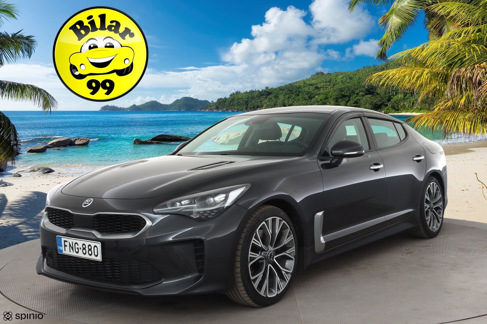 Kia Stinger 2018 2,0 T-GDI RWD Business Premium A/T * ACC / HUD / H&K / Ilmastoidut nahat / LED / Koukku / Lohko / P.kamera / Keyless * - Suomi-auto / Kahdet renkaat aluvanteilla