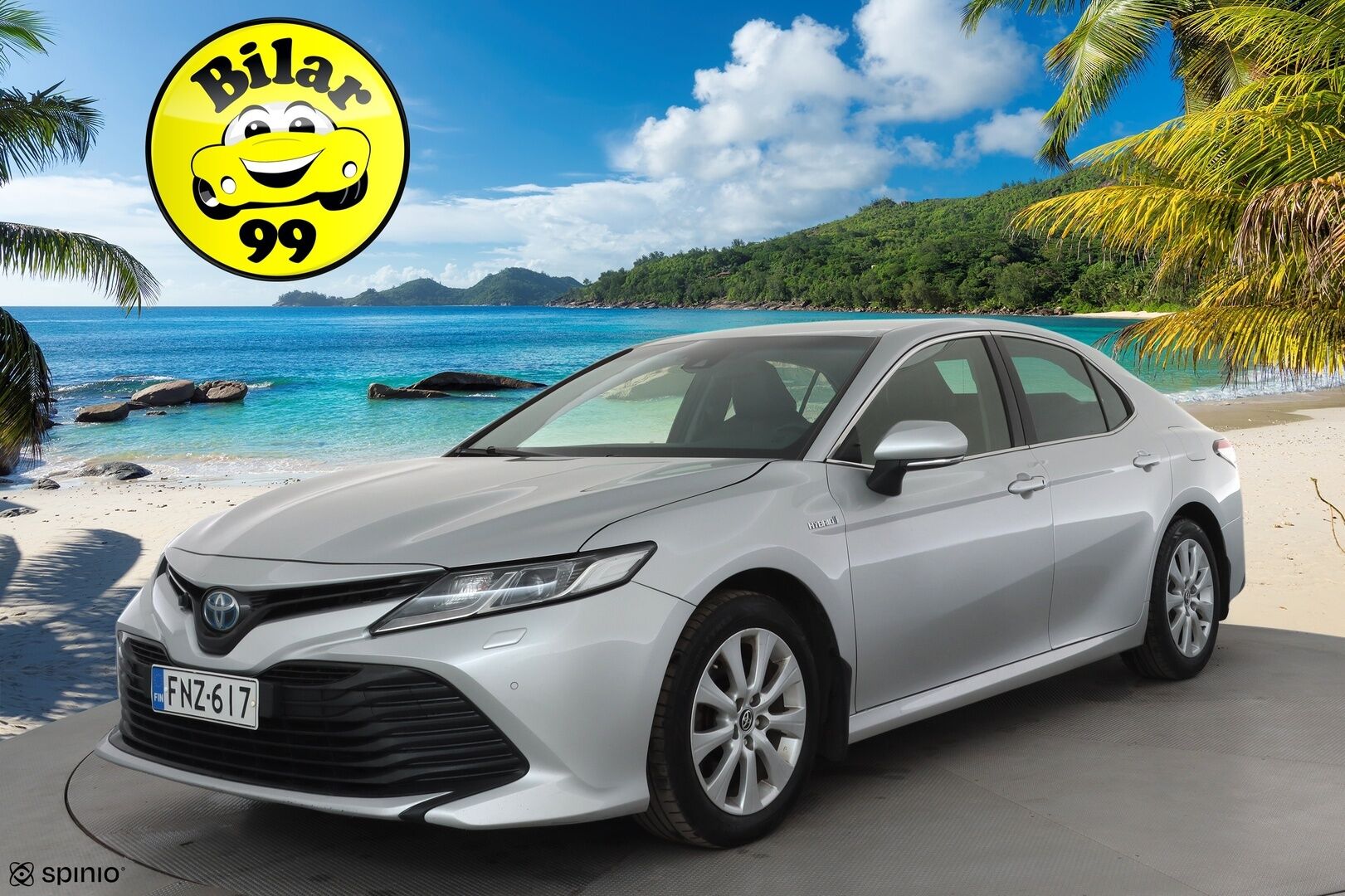 Toyota Camry 2019 2,5 Hybrid Active * ACC / Kaistavahti / Lohko+Sisä / Navi / LED / P.Kamera / Keyless / Sähköpenkit / Nahat * - Suomi-auto / Kahdet renkaat aluvanteilla / Juuri katsastettu - HULLUT AVAJAISHULINAT KORKOTARJOUS 3,29 %