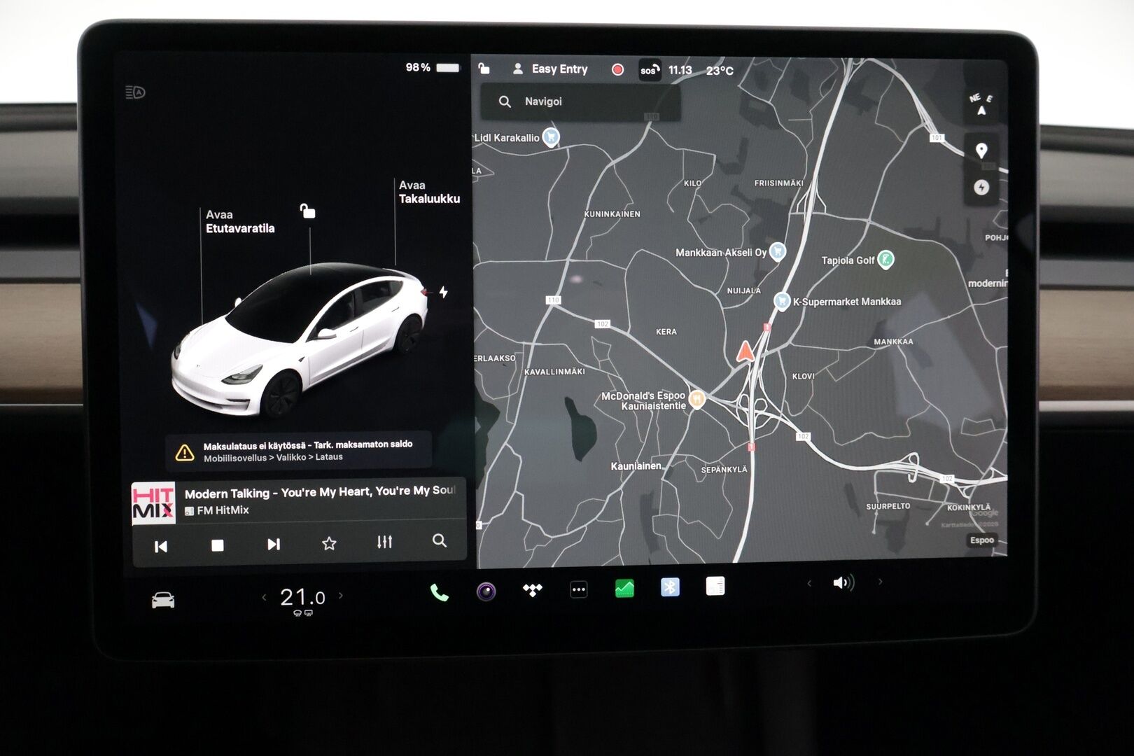 Tesla Model 3 2021 Standard Range Plus *Refresh /Lämpöpumppu /  Lasikatto / Autopilot / Musta nahkasisusta*
