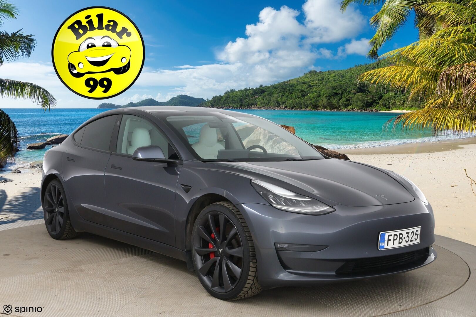 Tesla Model 3 2020 Performance Dual Motor AWD * FSD täysin itsenäinen ajo / Valkoinen sisusta / Premium äänentoisto / Lasikatto * - 2x renkaat / FSD / Vaaleat nahat - HULLUT AVAJAISHULINAT KORKOTARJOUS 3,29 %