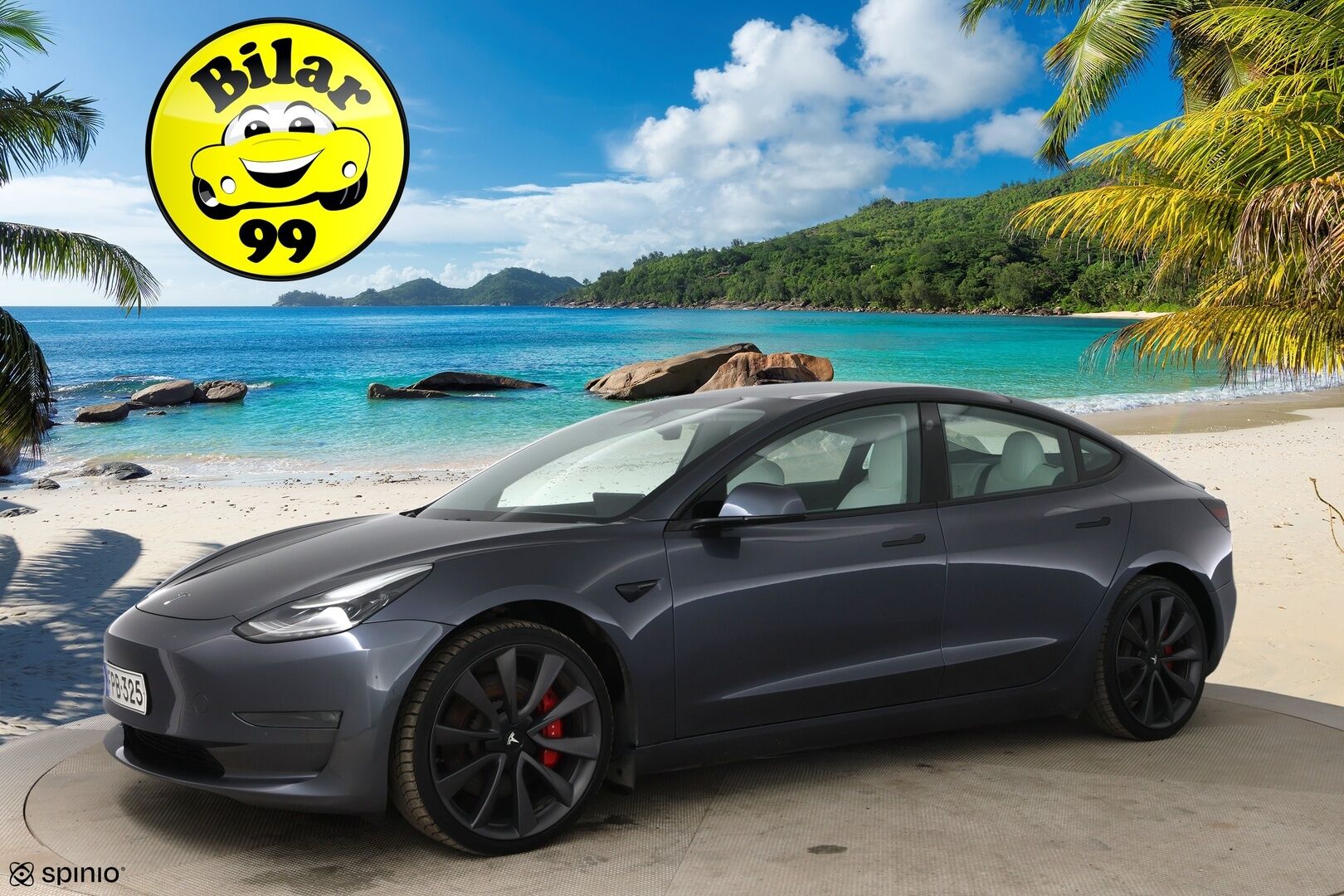 Tesla Model 3 2020 Performance Dual Motor AWD / FSD täysin itsenäinen ajo / Valkoinen sisusta / Premium äänentoisto / Lasikatto - 2x renkaat / FSD / Vaaleat nahat 