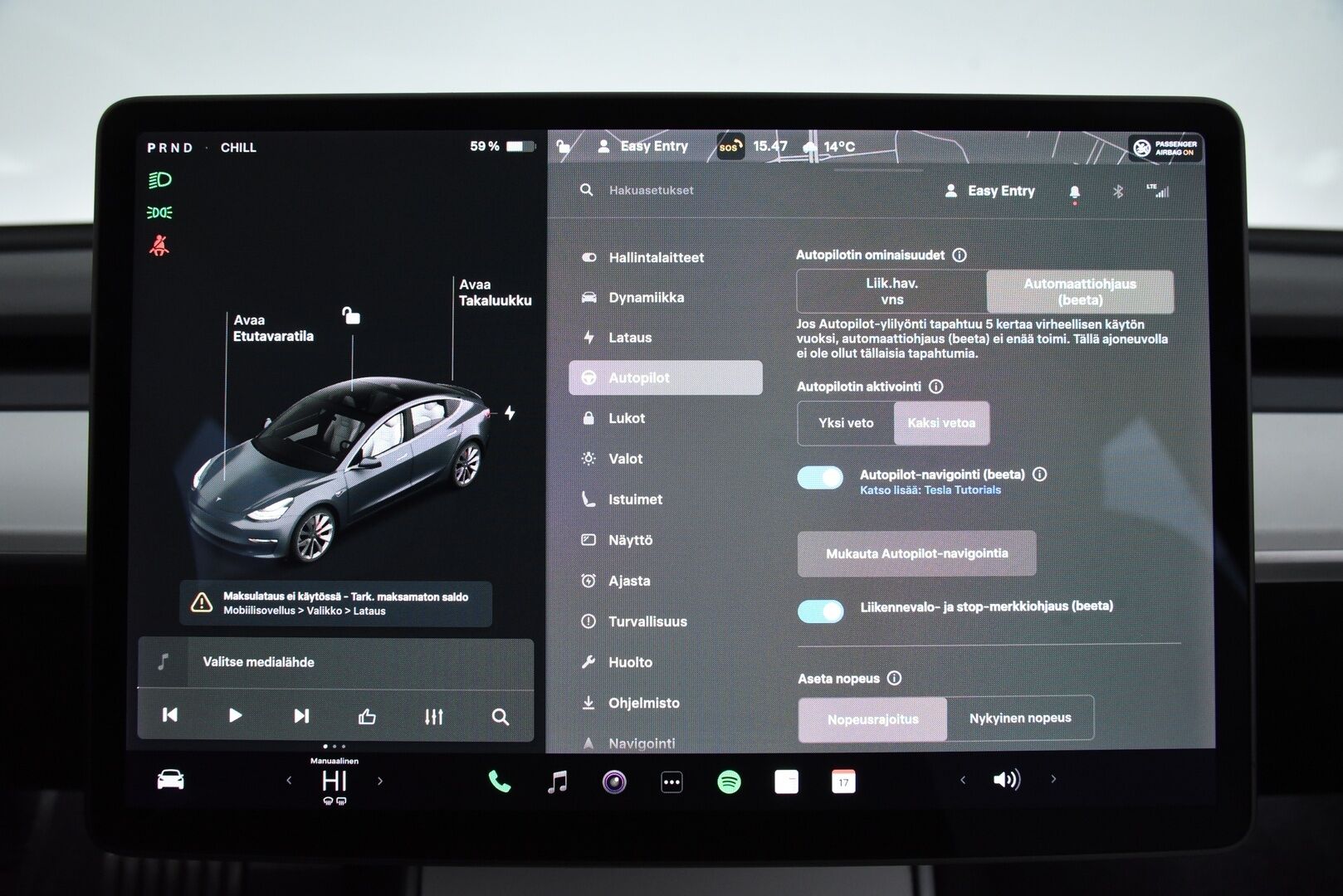 Tesla Model 3 2020 Performance Dual Motor AWD / FSD täysin itsenäinen ajo / Valkoinen sisusta / Premium äänentoisto / Lasikatto - 2x renkaat / FSD / Vaaleat nahat 