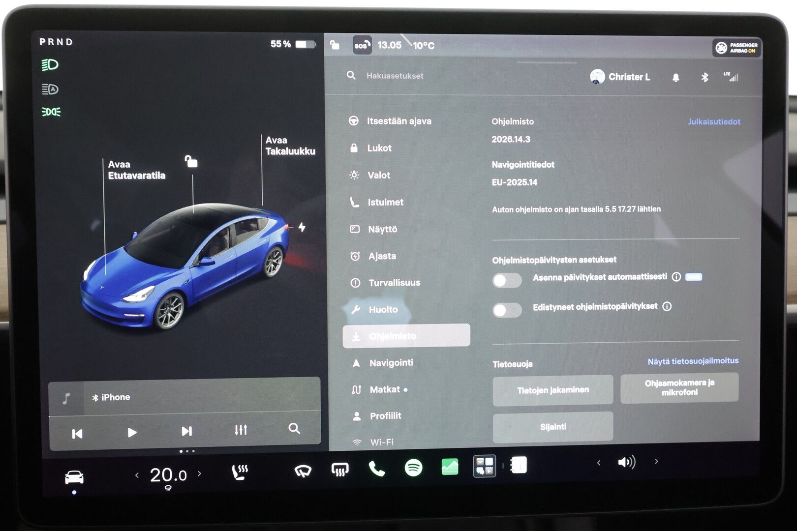 Tesla Model 3 2021 Long Range * Lasikatto / ILP / Premium Audio / Self-Driving / Matrix LED / P.Kamera / Nahat / Acceleration Boost * - 1.Om Suomi-auto / Kahdet renkaat aluvanteilla
