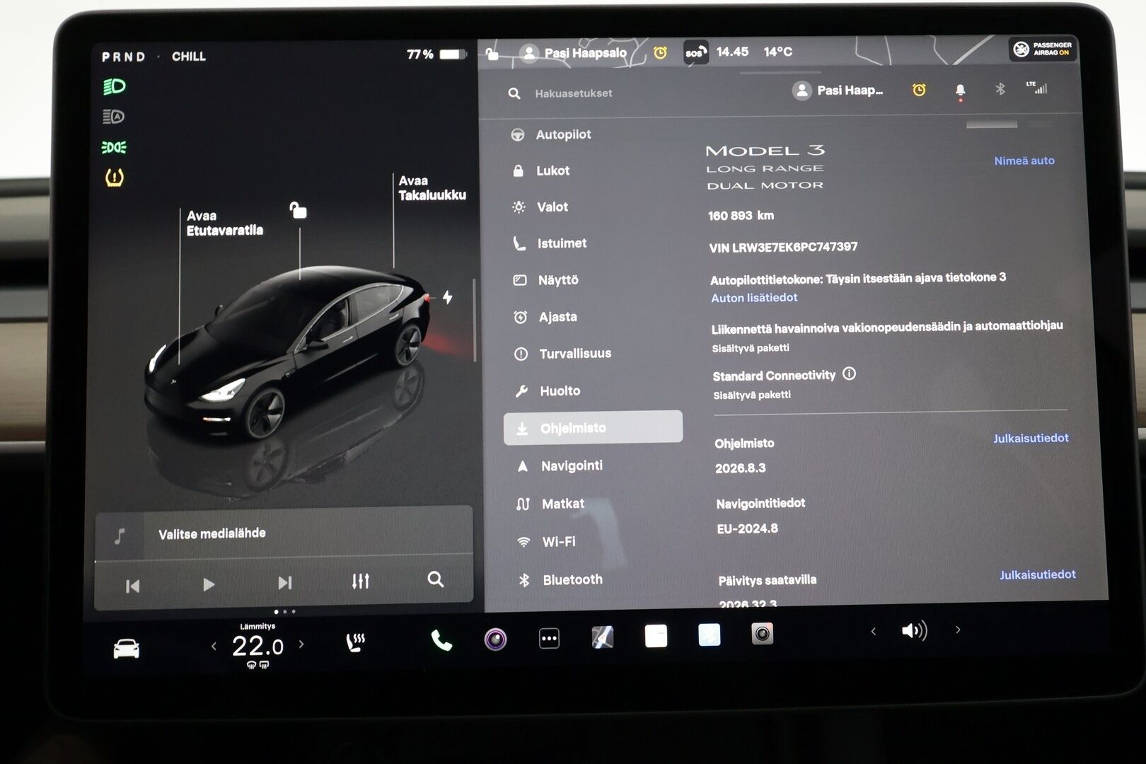 Tesla Model 3 2023 Long Range - | ILP | Koukku | Lasikatto | ACC | Matrix-LED | P.Kamera | Muistipenkki | Premium Audio | Navi | Kaistavahti | Keyless | 1-om Suomi-auto | 2x Latauskaapelit | Kahdet renkaat |