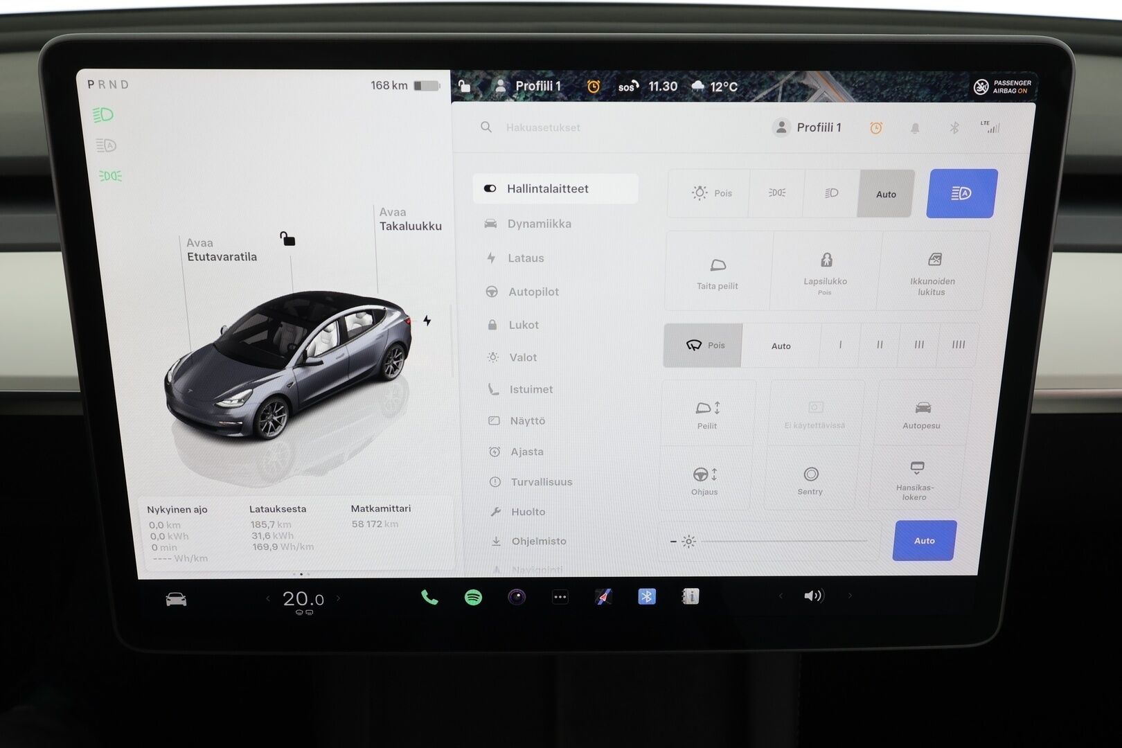 Tesla Model 3 2023 Long Range * Koukku / ILP / ACC / Matrix-LED / P.kamera / Muistipenkki / Premium Audio / Navi / Kaistavahti / Keyless * - Akku kuntotarkastettu / Suomi-auto / 2x Latauskaapelit / Kahdet renkaat