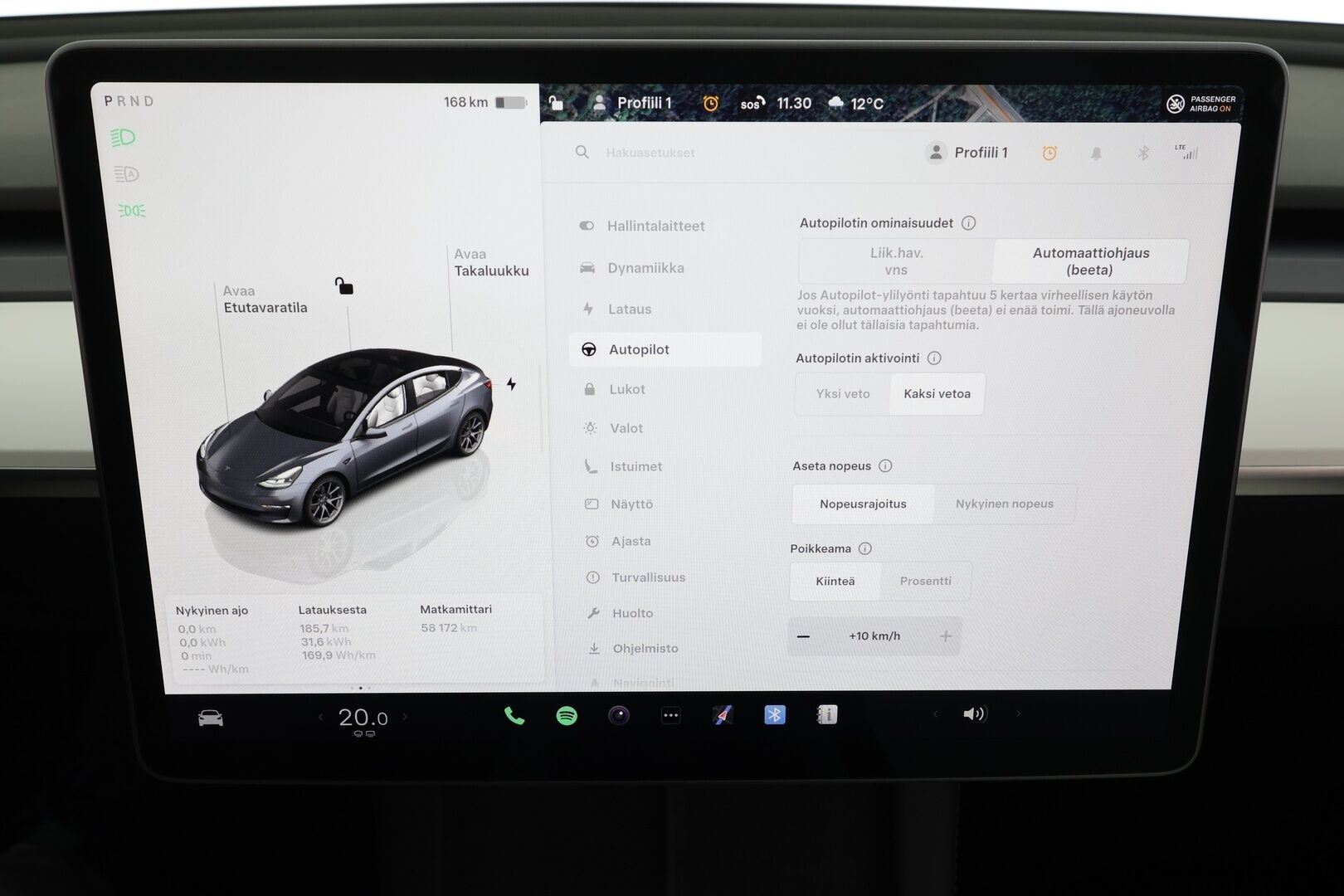Tesla Model 3 2023 Long Range * Koukku / ILP / ACC / Matrix-LED / P.kamera / Muistipenkki / Premium Audio / Navi / Kaistavahti / Keyless * - Akku kuntotarkastettu / Suomi-auto / 2x Latauskaapelit / Kahdet renkaat