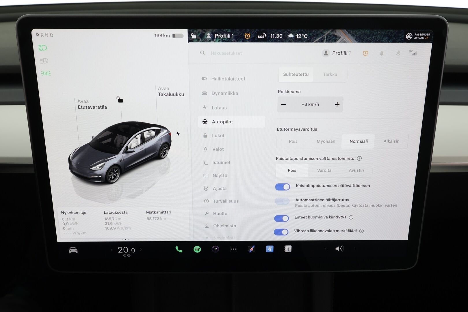 Tesla Model 3 2023 Long Range * Koukku / ILP / ACC / Matrix-LED / P.kamera / Muistipenkki / Premium Audio / Navi / Kaistavahti / Keyless * - Akku kuntotarkastettu / Suomi-auto / 2x Latauskaapelit / Kahdet renkaat