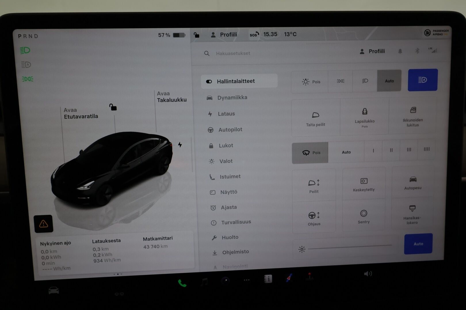 Tesla Model 3 2023 Long-Range RWD * Lasikatto / ILP / ACC / Matrix-LED / Muistipenkki / Navi / Kaistavahti / Keyless * - 1-om Suomi-auto / Kahdet renkaat