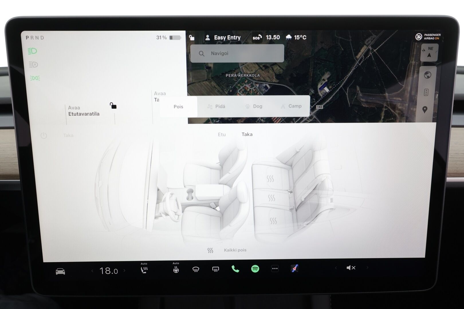 Tesla Model 3 2023 Long-Range RWD * Lasikatto / ILP / ACC / Matrix-LED / Muistipenkki / P.Kamera / Navi / Kaistavahti / Keyless * - 1-om Suomi-auto / Akku kuntotarkastettu / Kahdet renkaat vanteilla