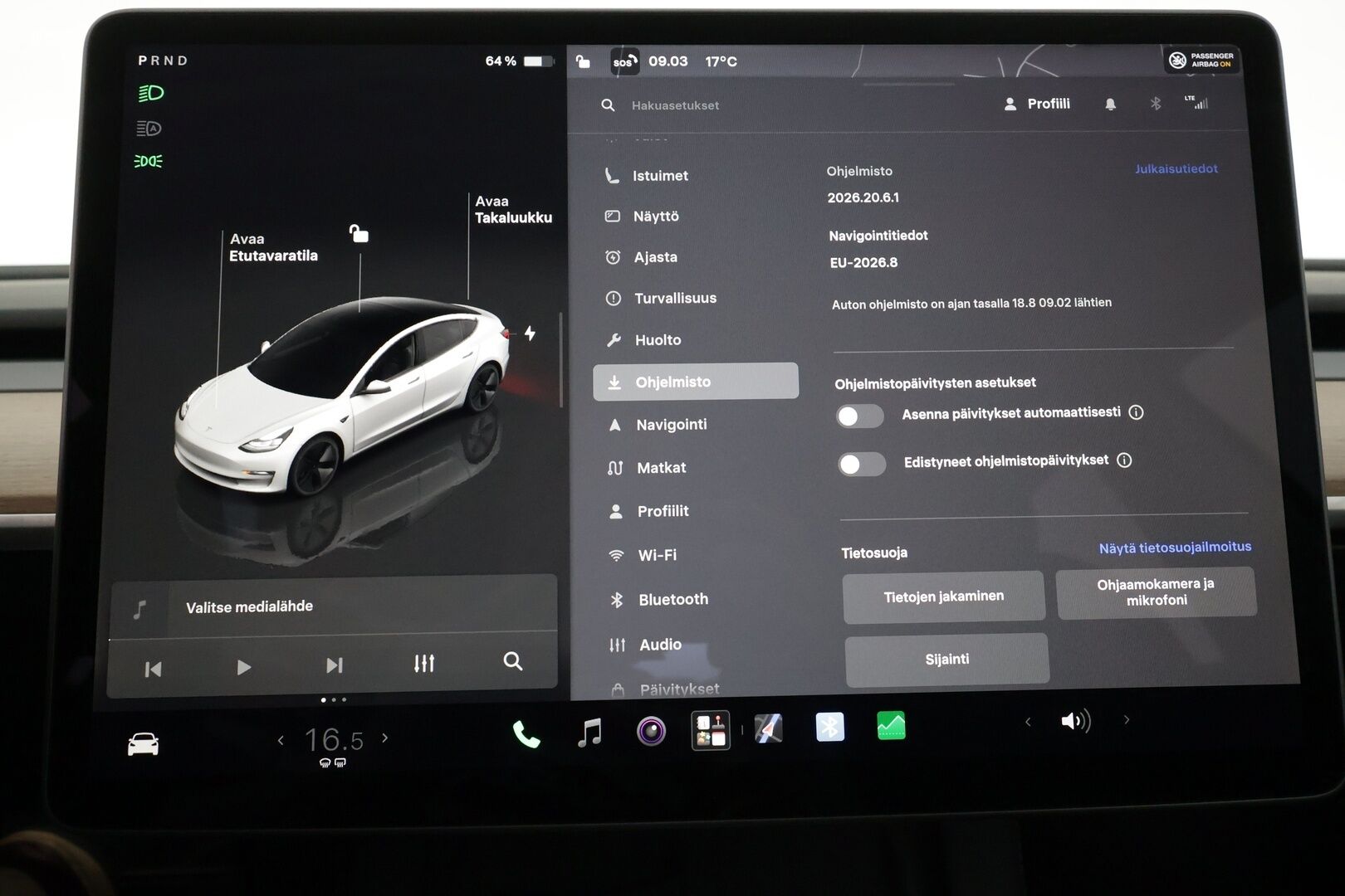 Tesla Model 3 2023 Long Range - | ACC | ILP | Ryzen | Matrix | Lasikatto | Muistipenkki | Sähkönahat | P.kamera | Autosteer | Sähk. takaluukku | 2x renkaat aluin | 1-om suomiauto | ALV | 