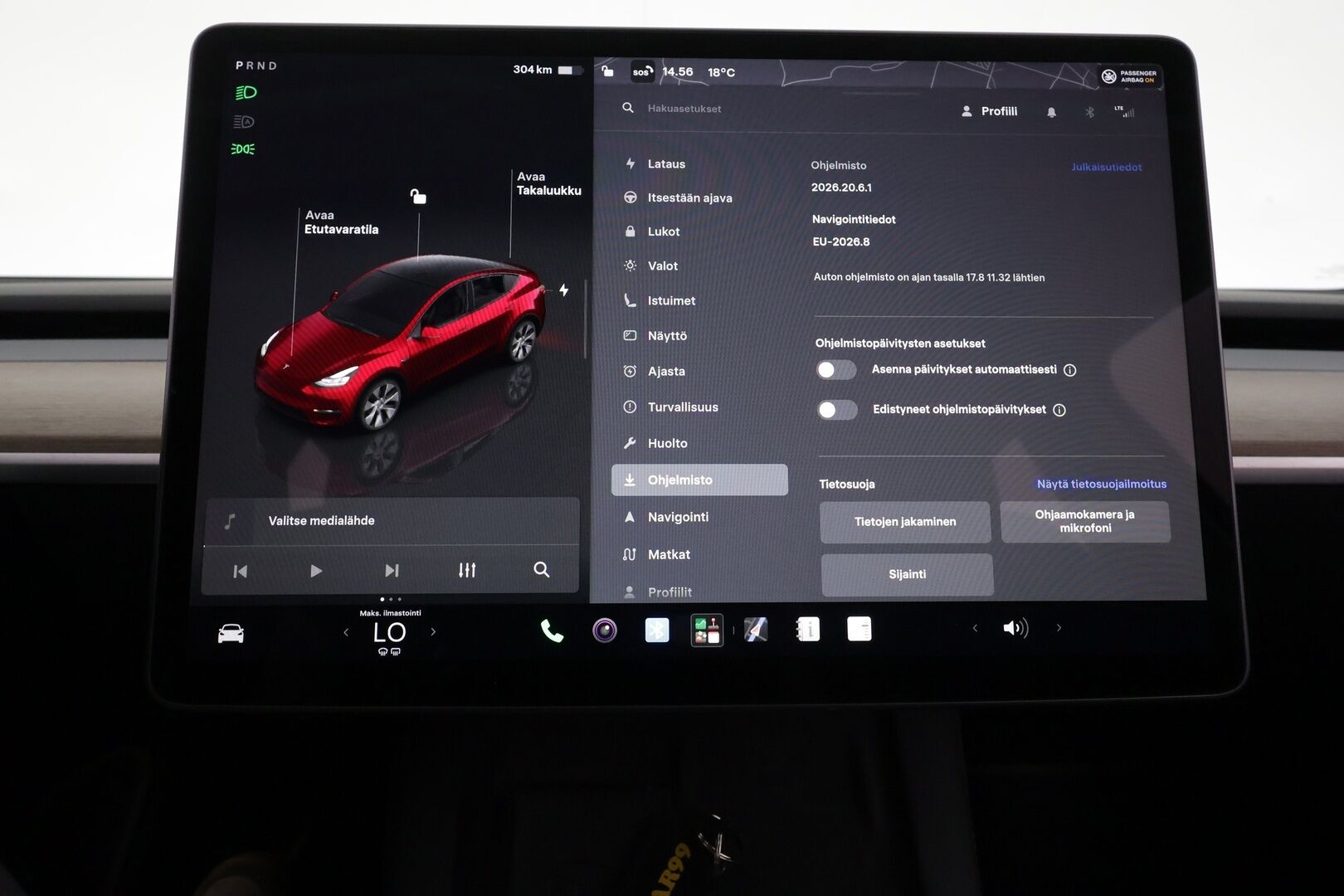 Tesla Model Y 2023 Long Range - | ACC | ILP | Koukku | 1-om suomiauto | Cherry Red | Lasikatto | Matrix | Premium Audio | Muistipenkki | Sähkönahat | Autosteer | 2x renkaat aluin | ALV | 